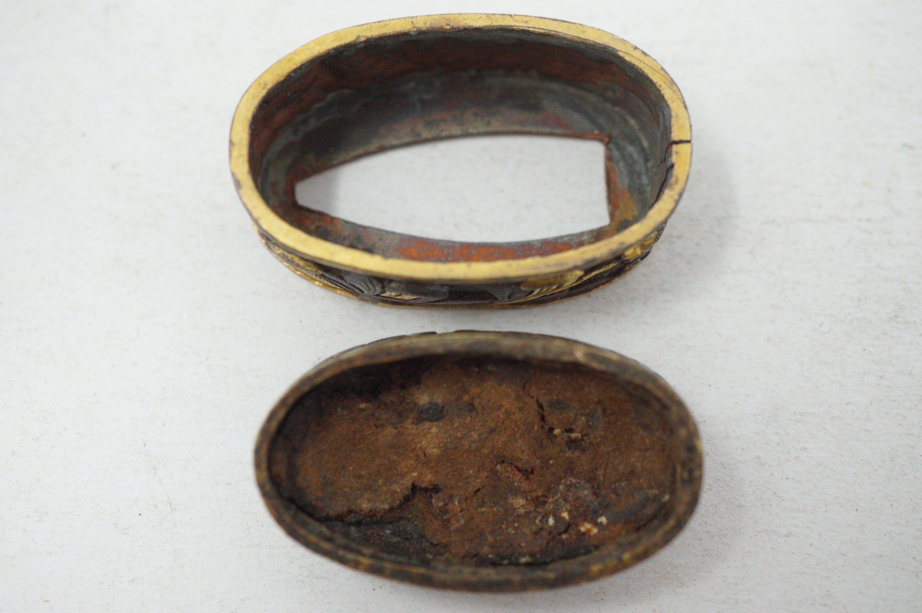 Edo Period Japanese Fuchi Kashira Handle Fittings Detailed Bird Flower Motif 0623G28