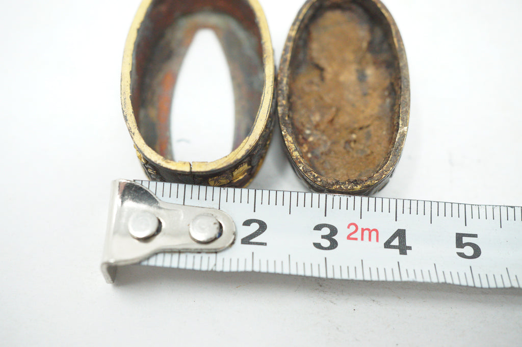 Edo Period Japanese Fuchi Kashira Handle Fittings Detailed Bird Flower Motif 0623G28