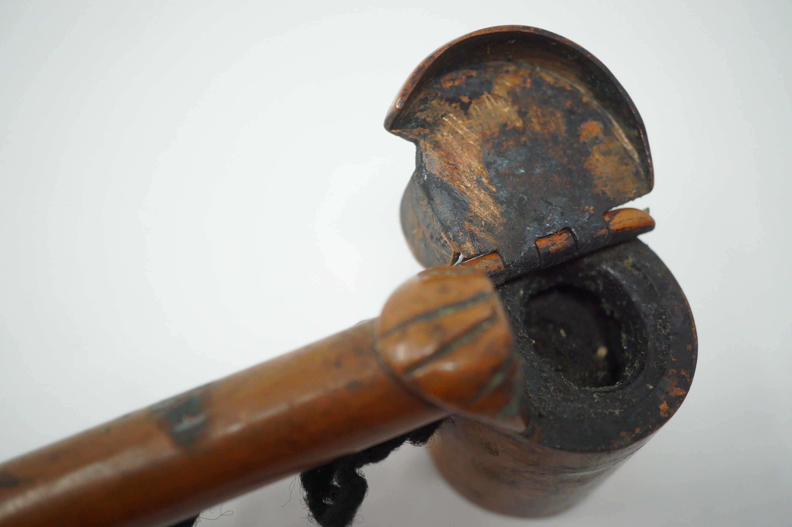 Japanese Portable Calligraphy Ink Container Antique Yatate made of Copper 0930F2