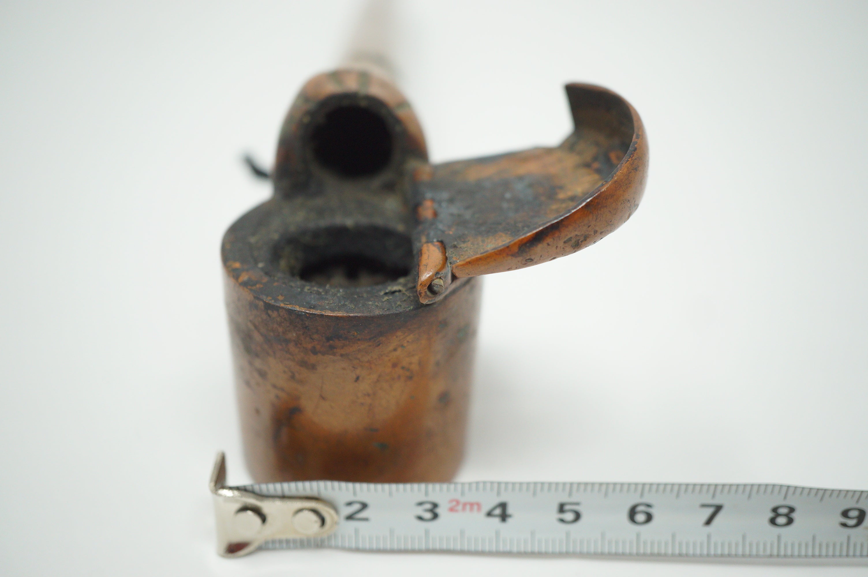 Japanese Portable Calligraphy Ink Container Antique Yatate made of Copper 0930F2
