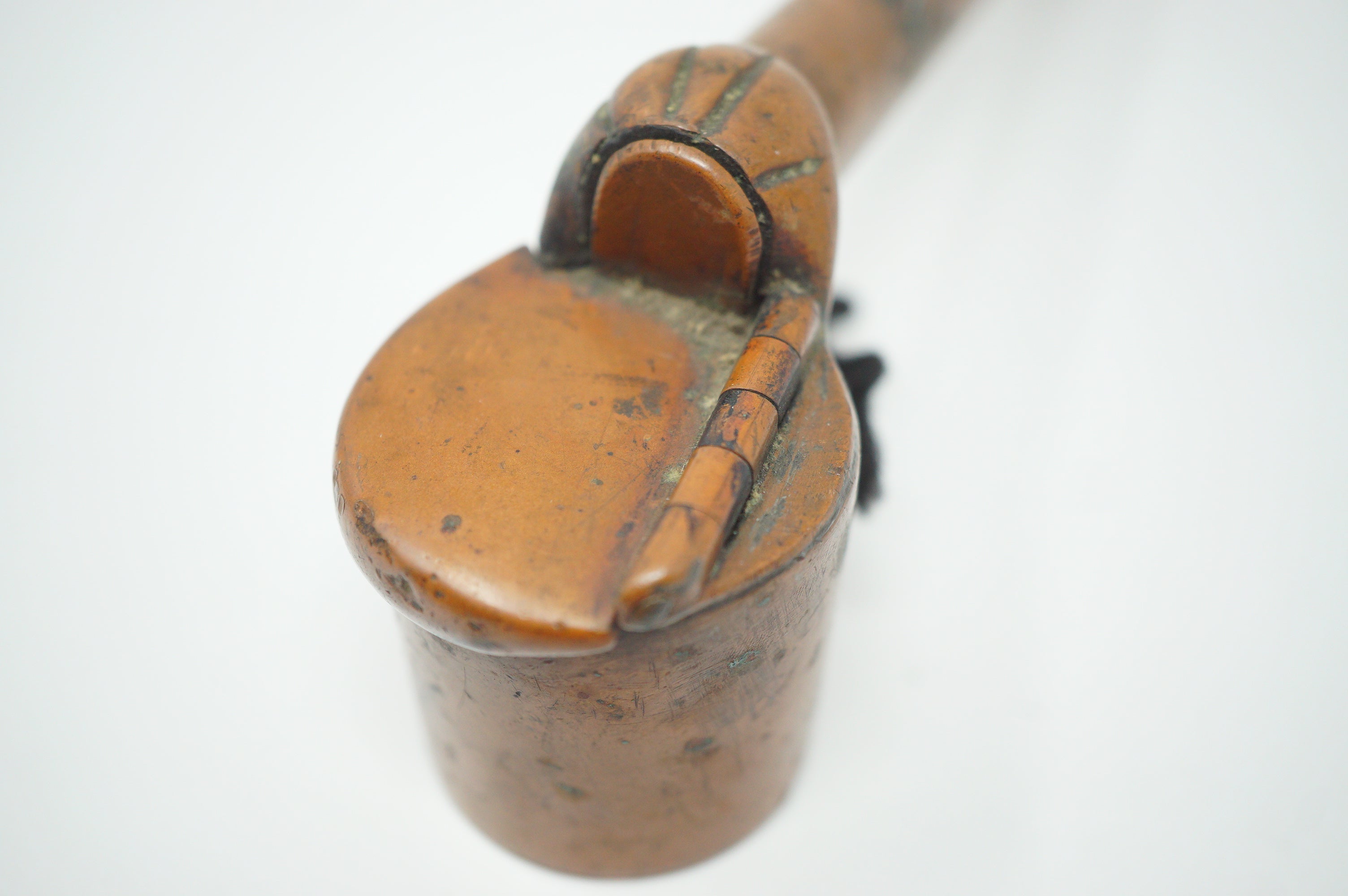 Japanese Portable Calligraphy Ink Container Antique Yatate made of Copper 0930F2