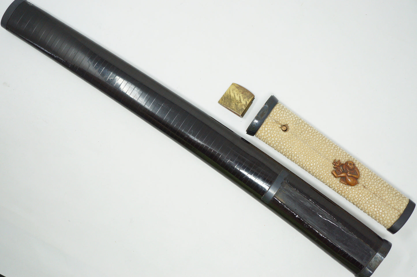 Japanese Wakizashi Sword with beautiful Inlays Antique Original from Japan 0711E2