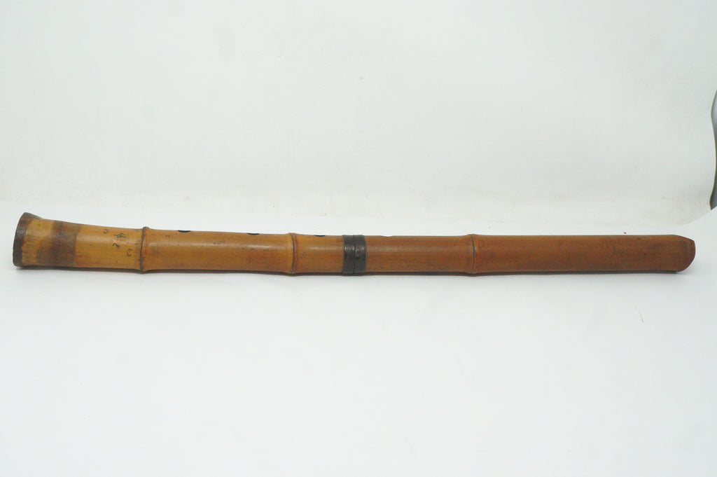 Japanese Antique Shakuhachi Bamboo Flute with Poem Inscription Meiji-Taisho 0921G2