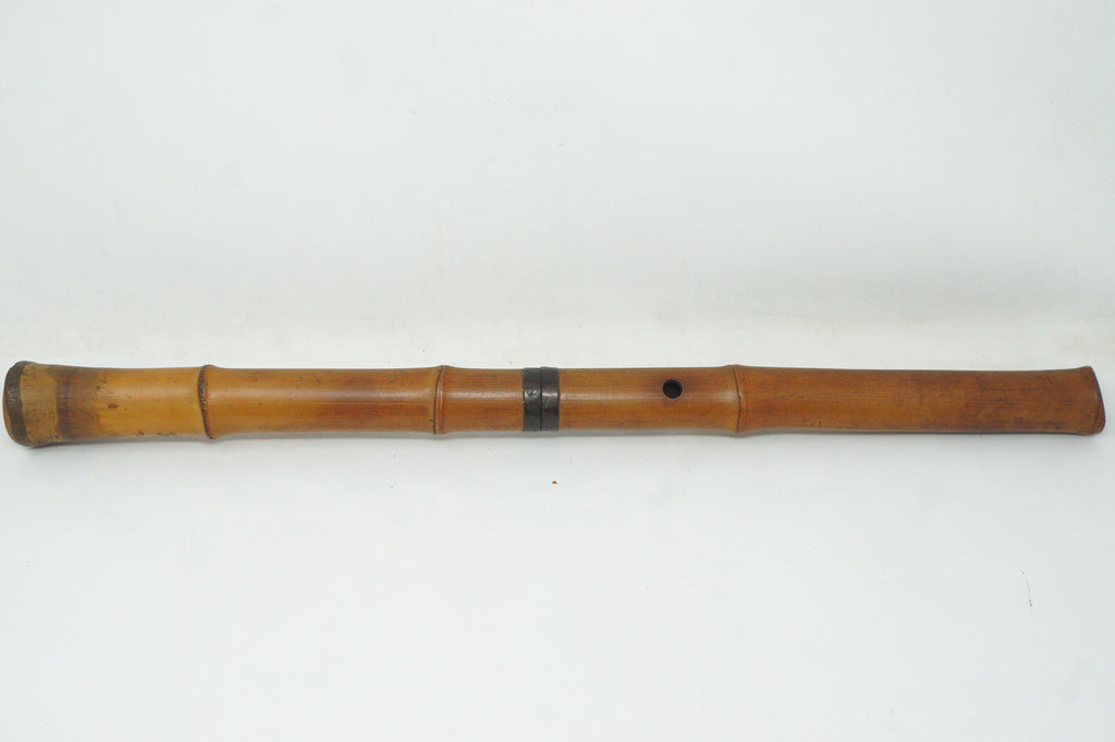 Japanese Antique Shakuhachi Bamboo Flute with Poem Inscription Meiji-Taisho 0921G2