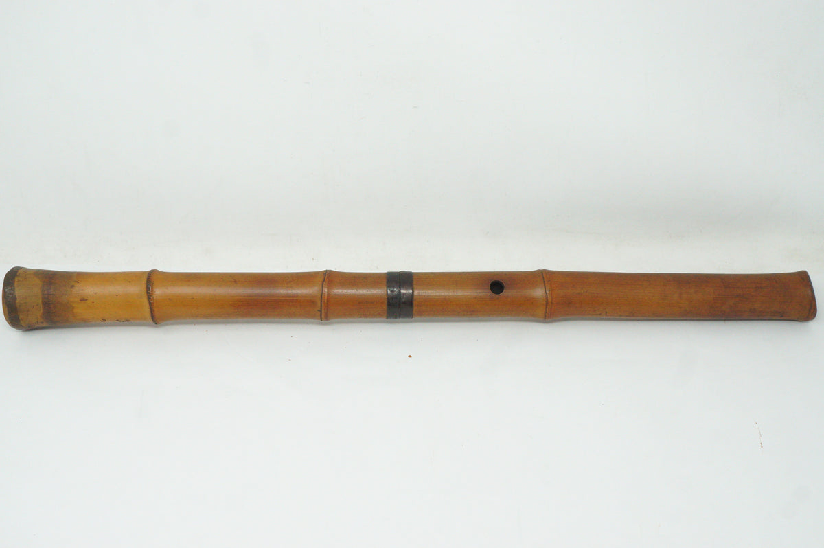 Japanese Antique Shakuhachi Bamboo Flute with Poem Inscription Meiji-Taisho 0921G2