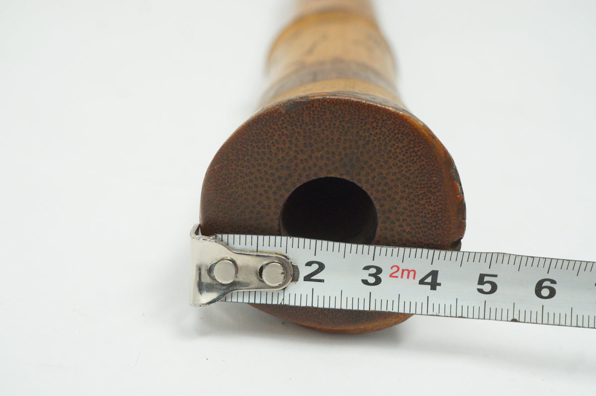 Japanese Antique Shakuhachi Bamboo Flute with Poem Inscription Meiji-Taisho 0921G2