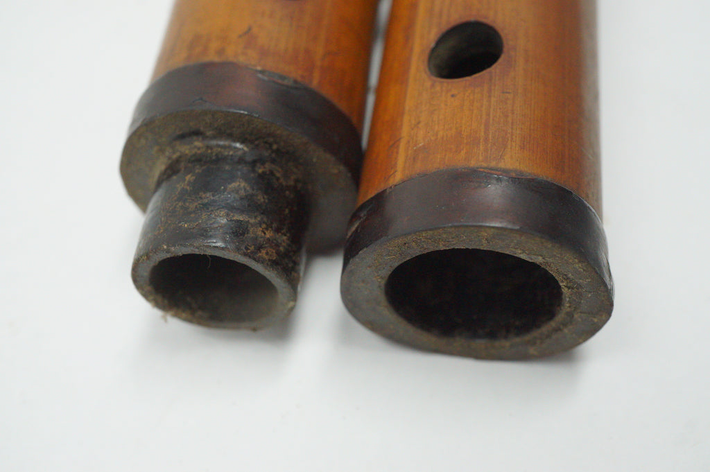 Japanese Antique Shakuhachi Bamboo Flute with Poem Inscription Meiji-Taisho 0921G2