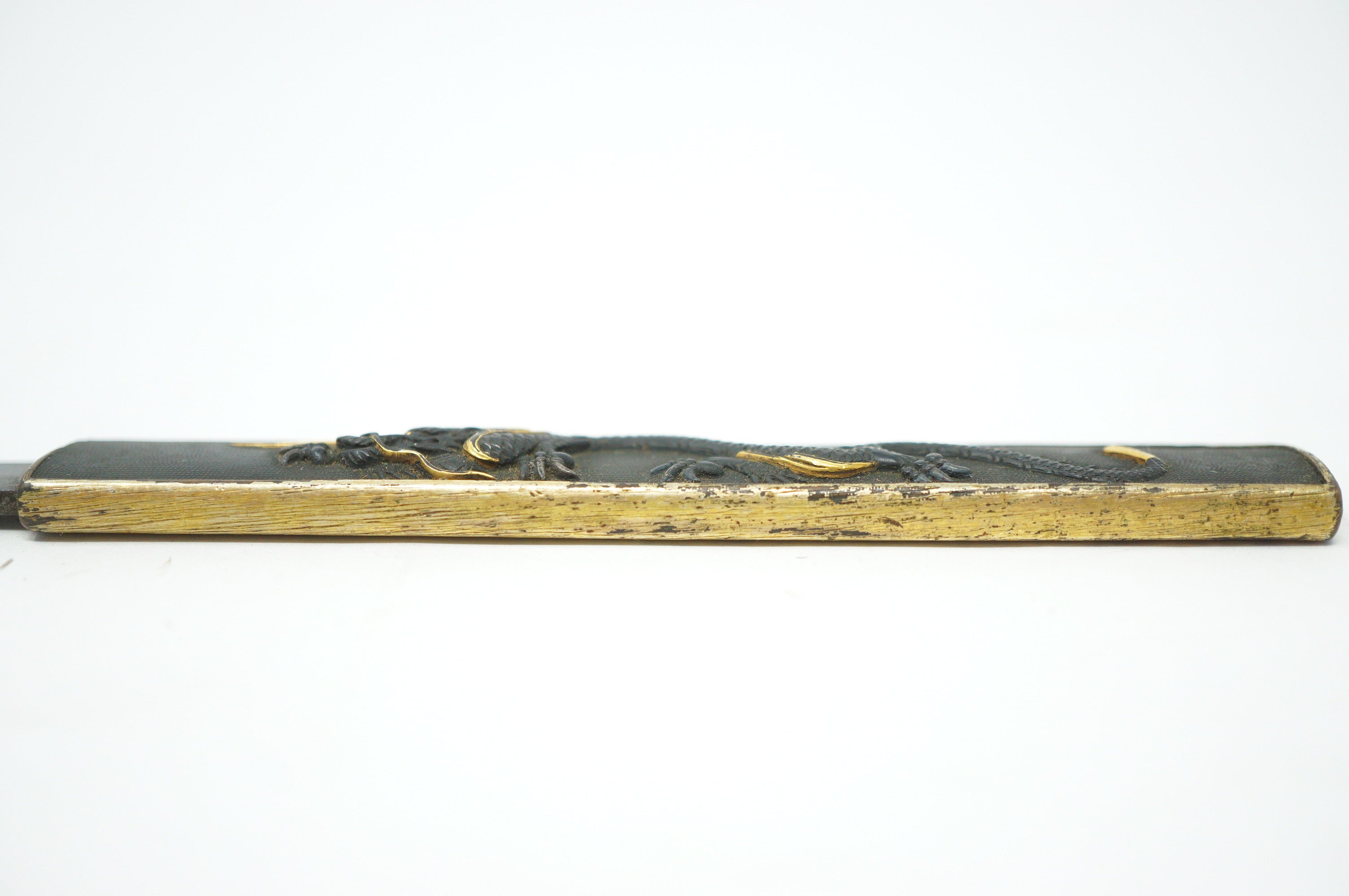 Japanese Kozuka Knife with signed Blade & Dragon Desing Antique Original Sword Parts 0921D2