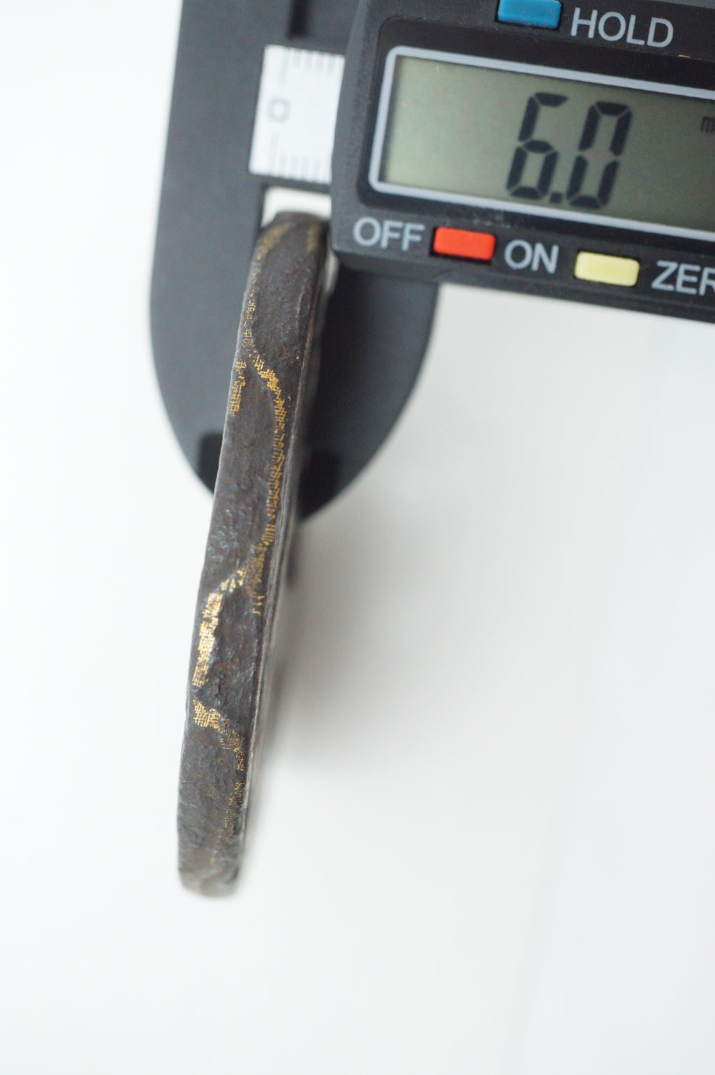 Japanese Tsuba Iron Sword Guard for Katana or Wakizashi Signed with Gold Leafe 1201F2