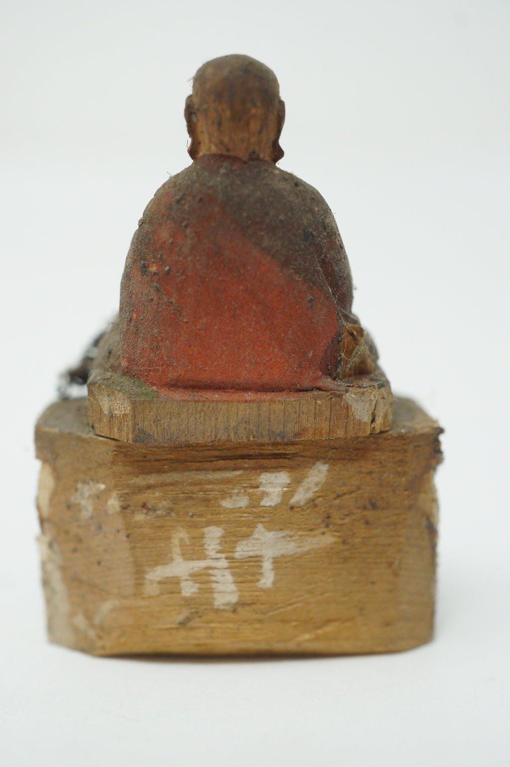 Japanese Buddhist Monk finely carved Antique Kobo Daishi in Mini Wooden House 1211F2