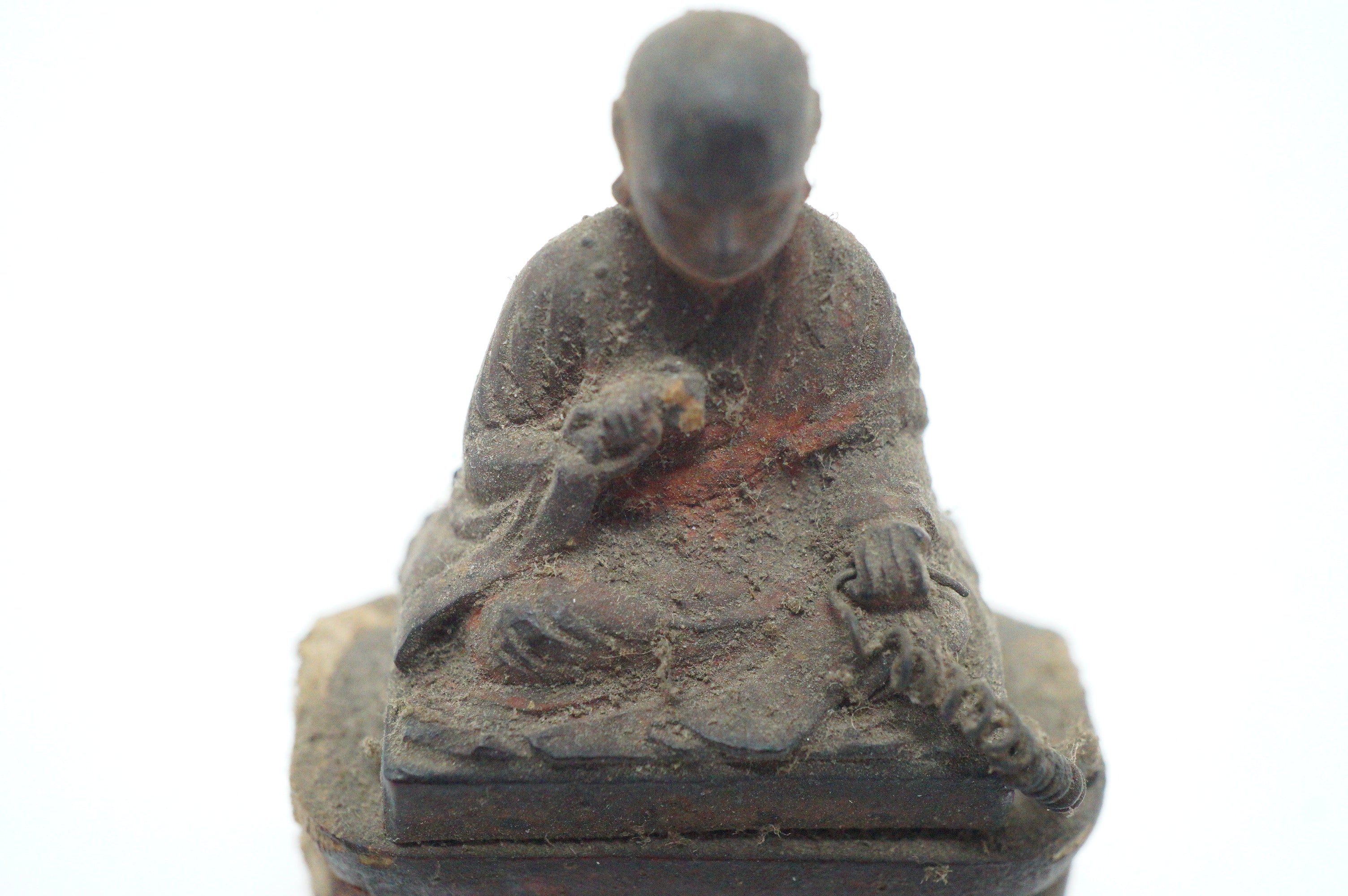 Japanese Buddhist Monk finely carved Antique Kobo Daishi in Mini Wooden House 1211F2