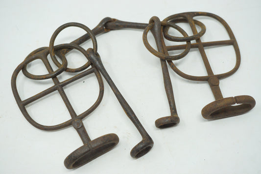 Japanese Antique Horse Harness made of Iron Signed Antique Original from Japan 0627F2