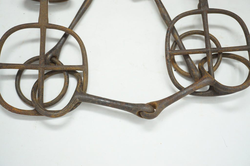 Japanese Antique Horse Harness made of Iron Signed Antique Original from Japan 0627F2