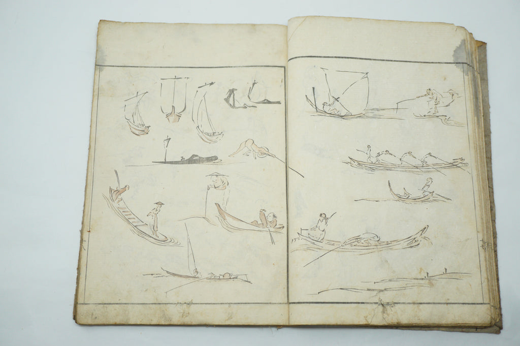 Antique Japanese Booklet -Abbreviated Drawing Styles- by Kuwagata Keisai Edo Original 1127E2