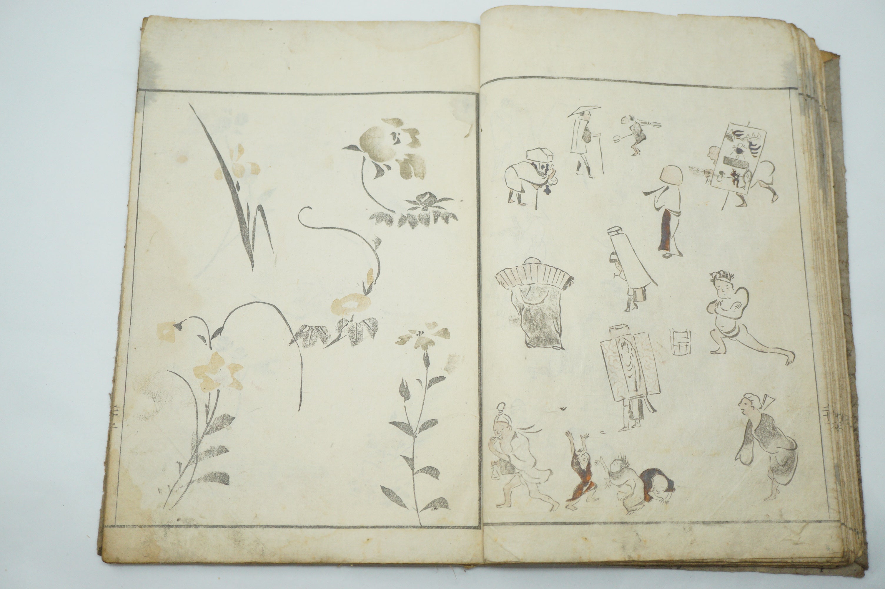 Antique Japanese Booklet -Abbreviated Drawing Styles- by Kuwagata Keisai Edo Original 1127E2