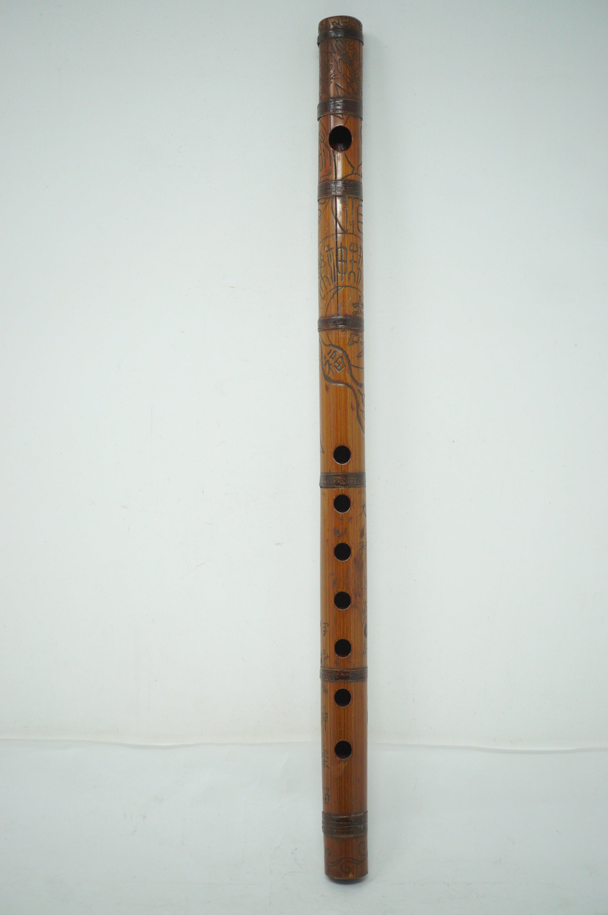 Antique Japanese Shinobue Bamboo Flute - Hand-Carved Traditional Transverse Flute 0422G2