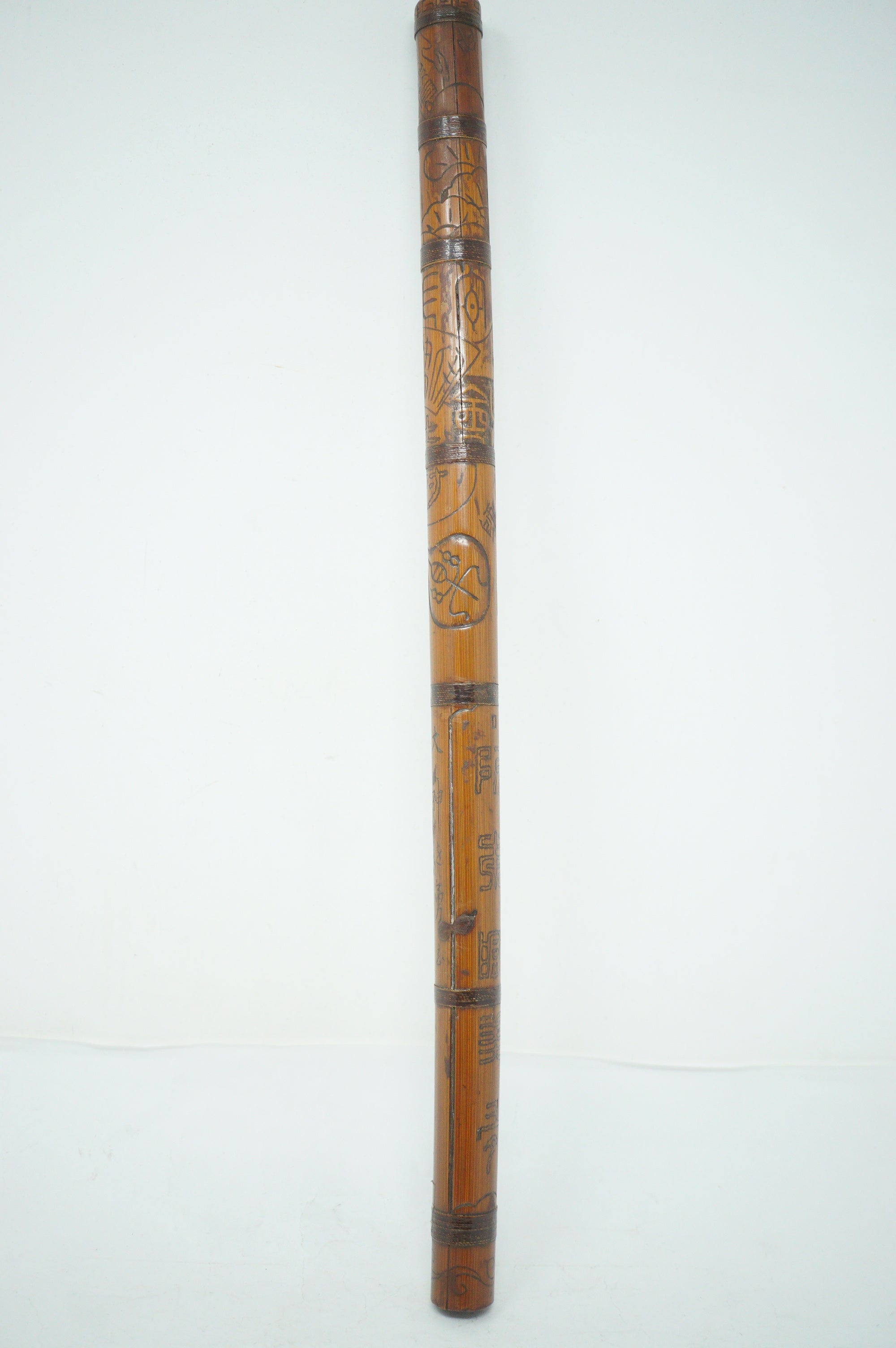 Antique Japanese Shinobue Bamboo Flute - Hand-Carved Traditional Transverse Flute 0422G2