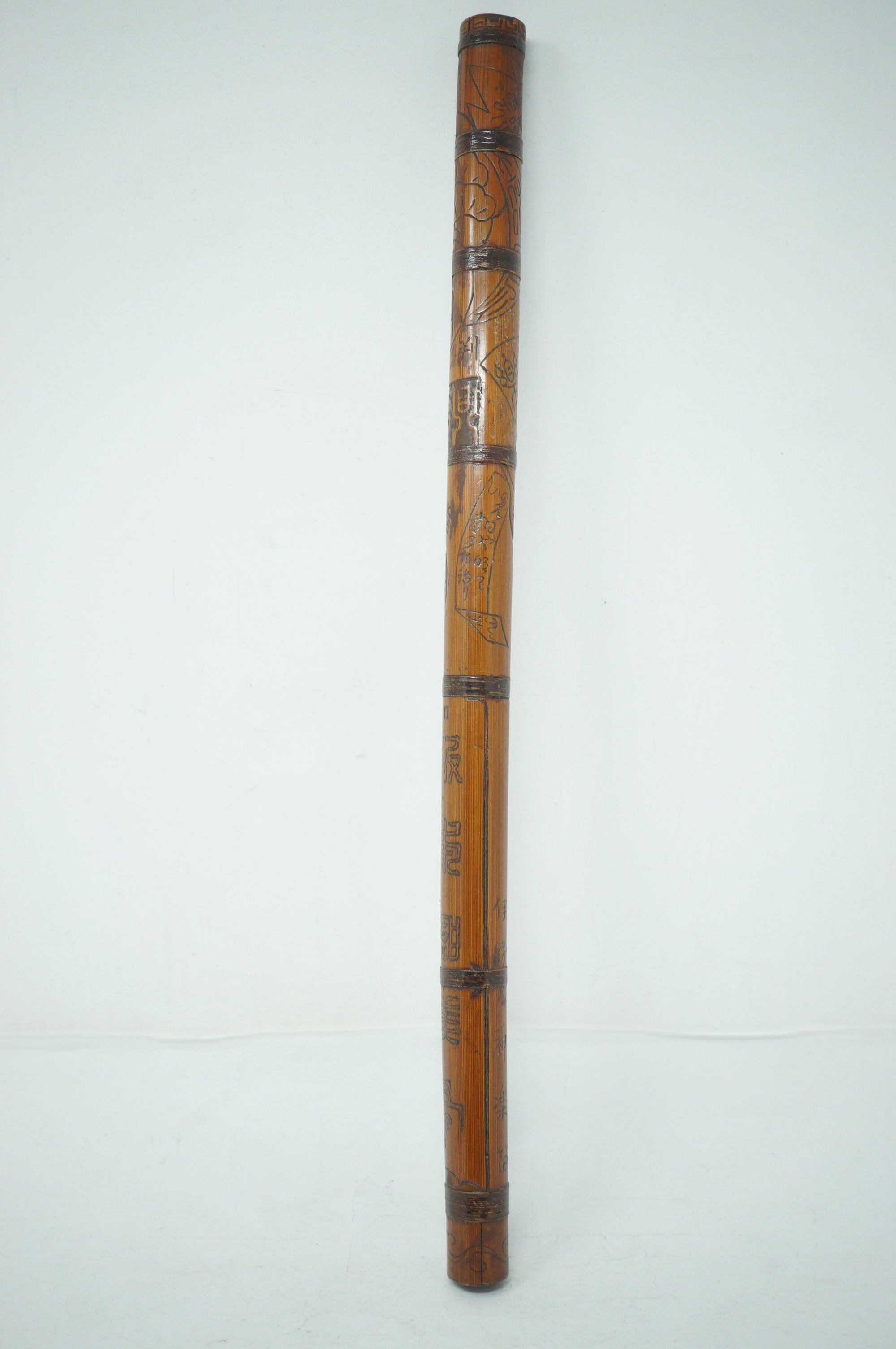 Antique Japanese Shinobue Bamboo Flute - Hand-Carved Traditional Transverse Flute 0422G2
