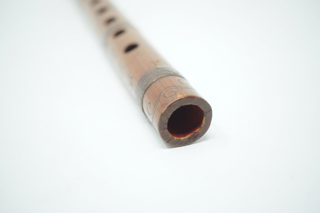 Antique Japanese Shinobue Bamboo Flute - Hand-Carved Traditional Transverse Flute 0422G2
