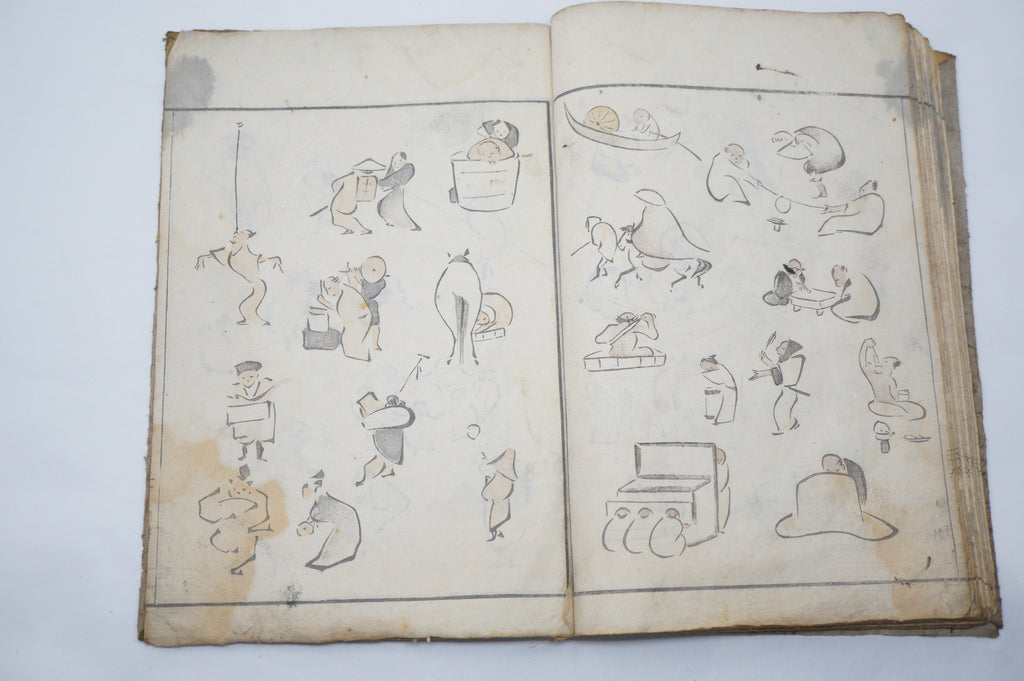 Antique Japanese Booklet -Abbreviated Drawing Styles- by Kuwagata Keisai Edo Original 1127E2