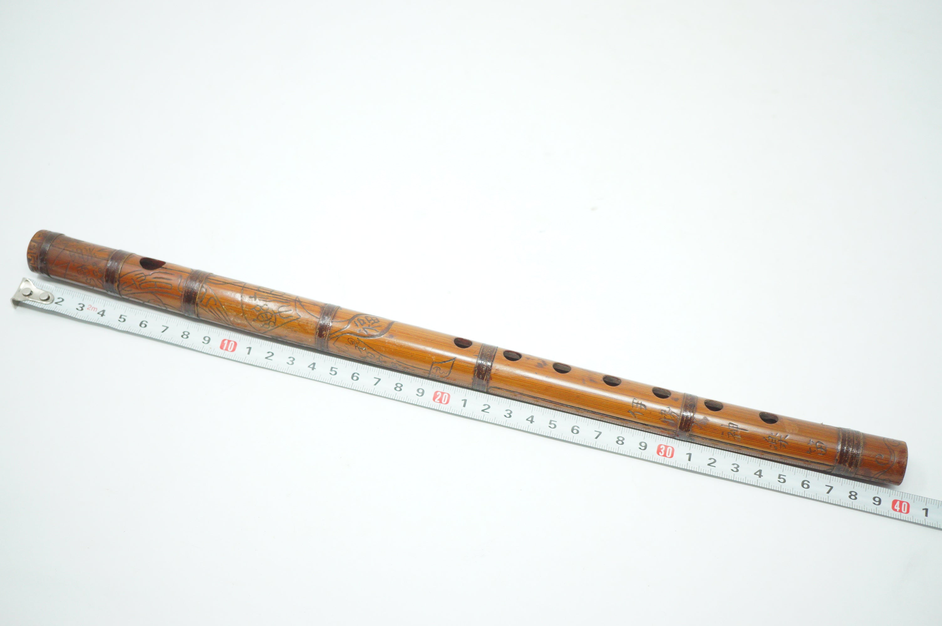 Antique Japanese Shinobue Bamboo Flute - Hand-Carved Traditional Transverse Flute 0422G2