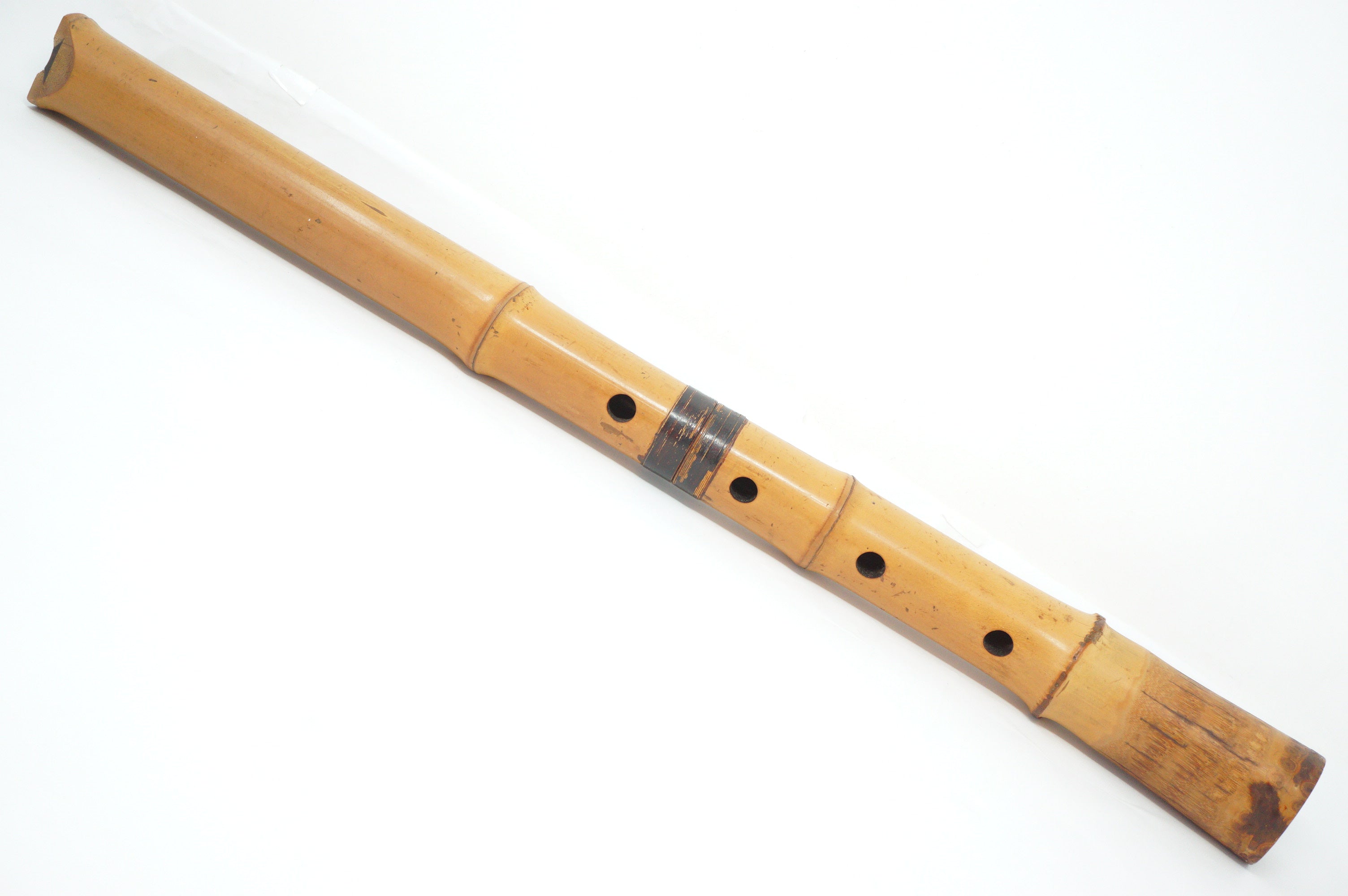 Japanese Shakuhachi Bamboo Flute in Original Bag Vintage Instrument from Japan 1208D2