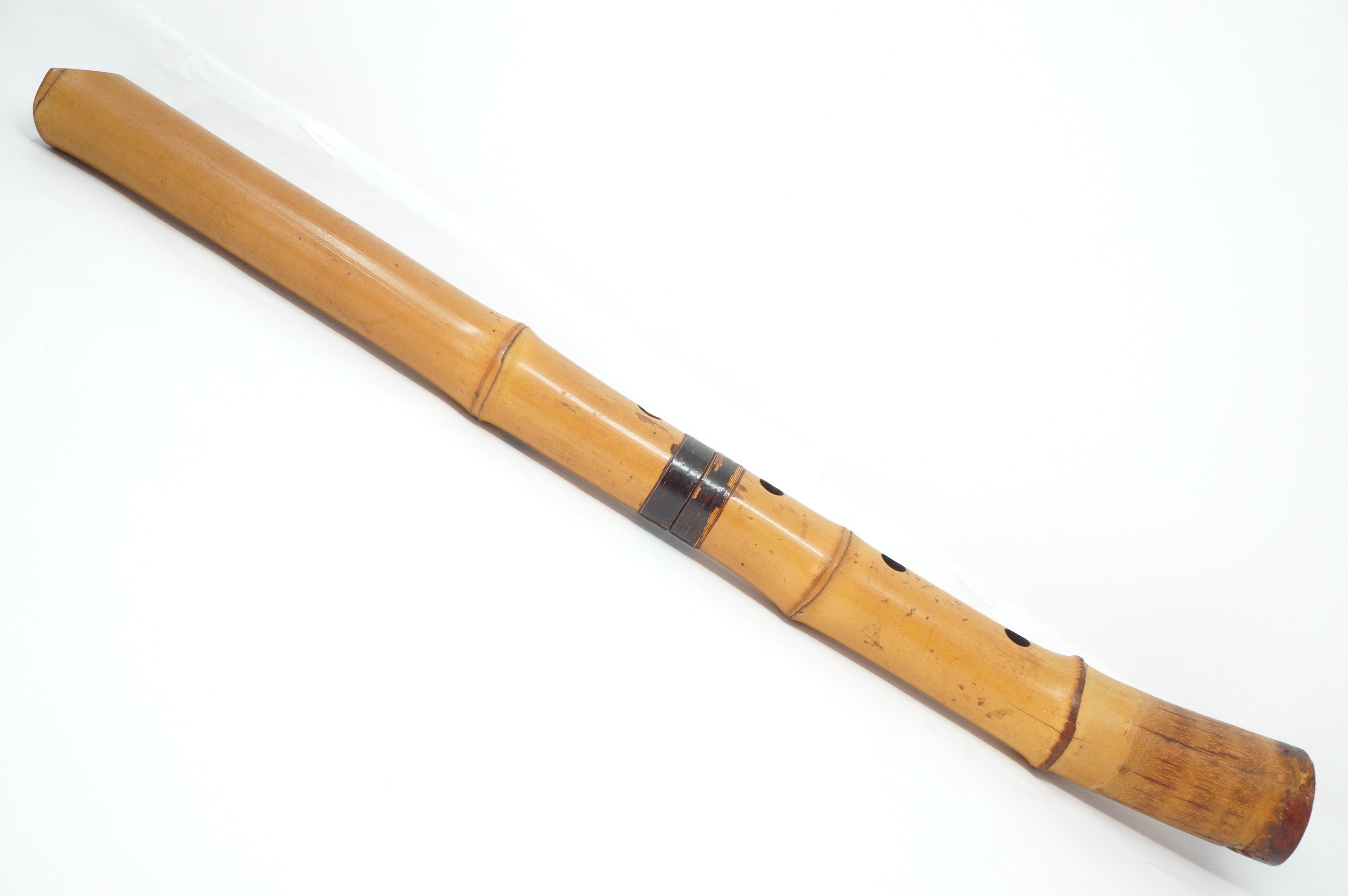 Japanese Shakuhachi Bamboo Flute in Original Bag Vintage Instrument from Japan 1208D2