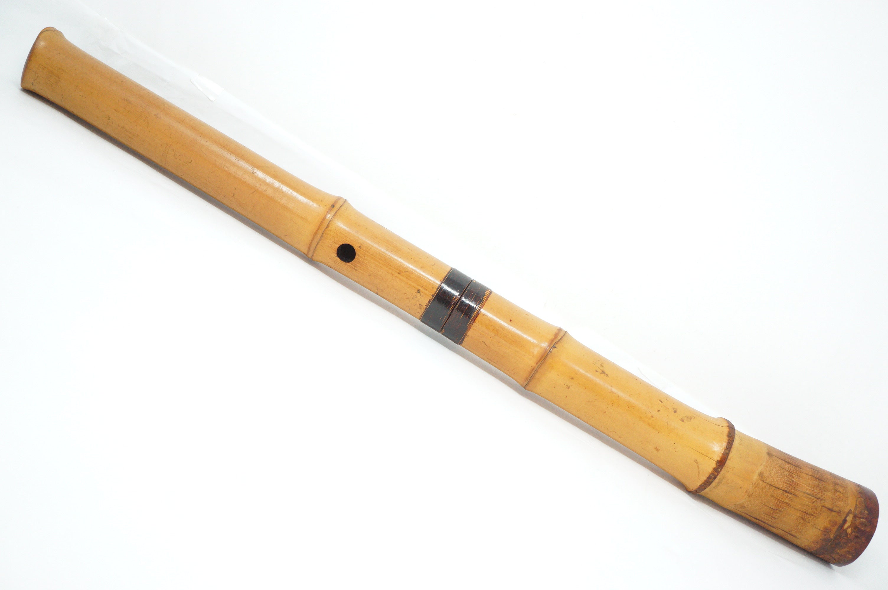 Japanese Shakuhachi Bamboo Flute in Original Bag Vintage Instrument from Japan 1208D2