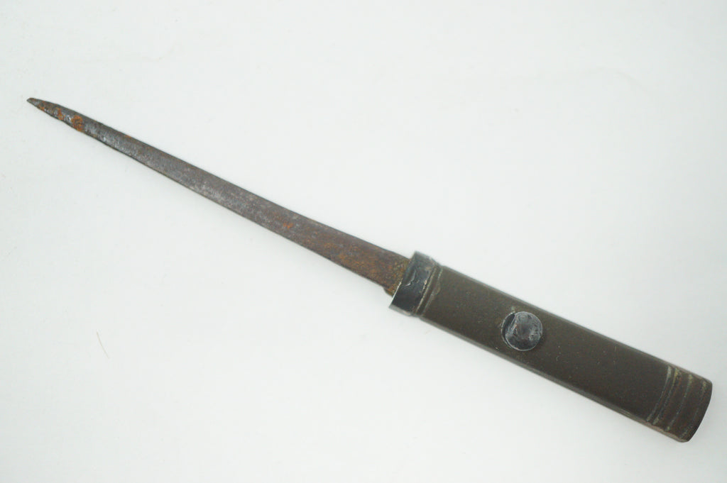 Japanischer Yatate-Tintenbehälter inkl. Messer mit wunderschönem Mondblumen-Design und Signatur aus Japan 1214D30 
