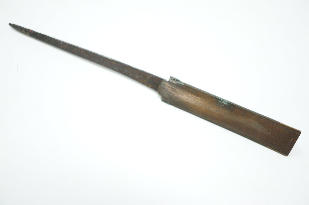 Japanischer Yatate-Tintenbehälter inkl. Messer mit wunderschönem Mondblumen-Design und Signatur aus Japan 1214D30 