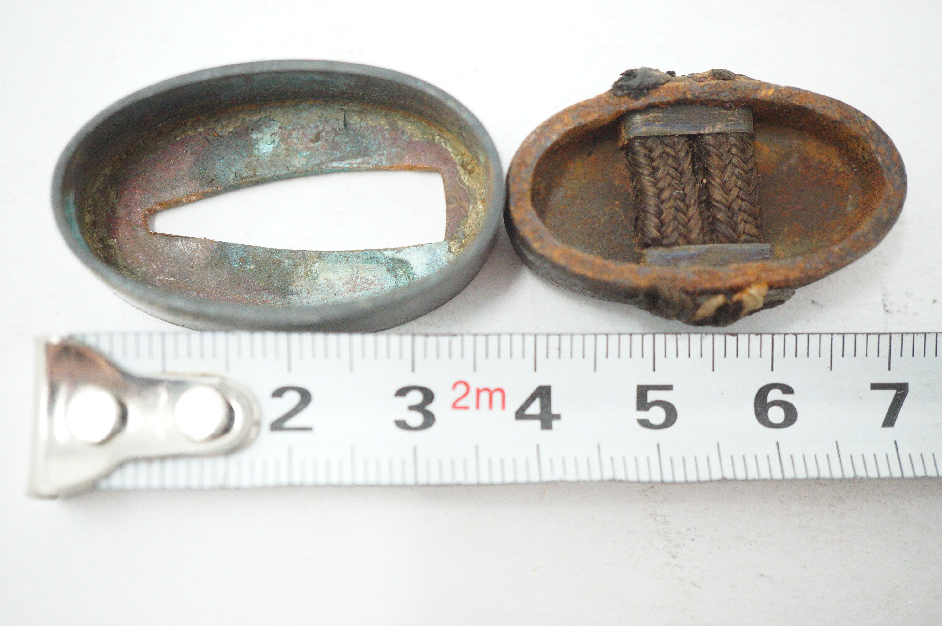 Edo Period Japanese Fuchi Kashira Handle Components Fine Kin Zogan Motif 0623G32