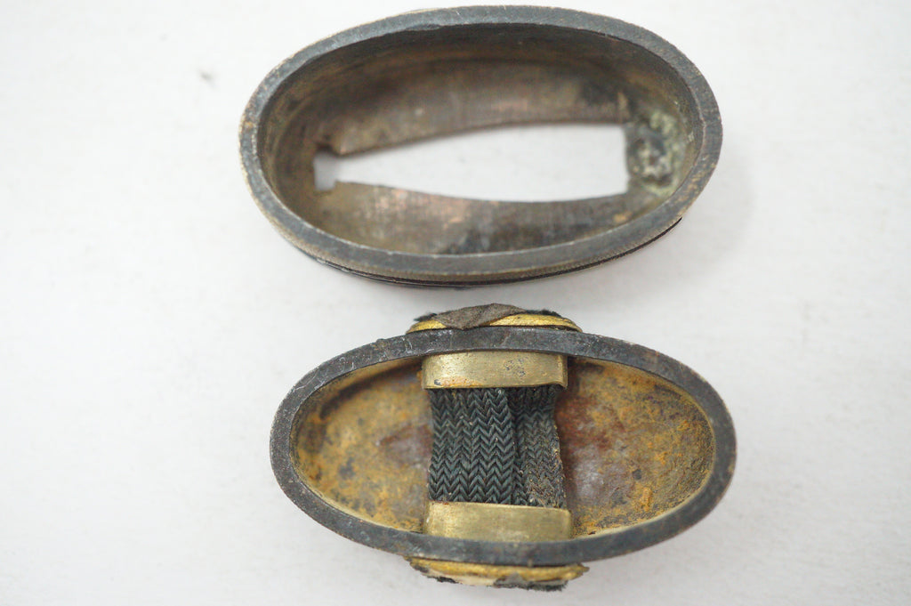 Edo Period Japanese Fuchi Kashira Handle Components Tortoise Kame Motif 0623G34