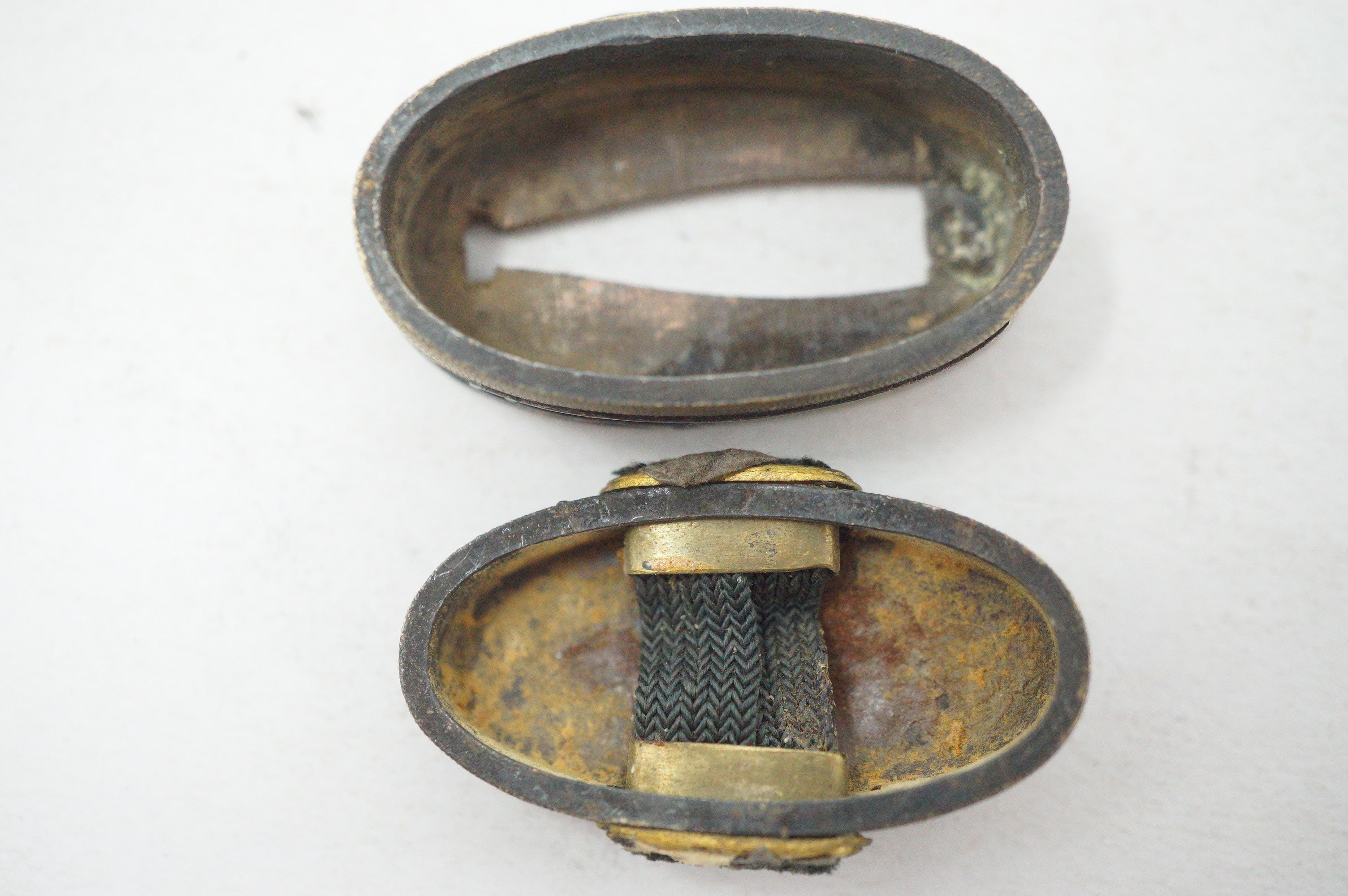Edo Period Japanese Fuchi Kashira Handle Components Tortoise Kame Motif 0623G34