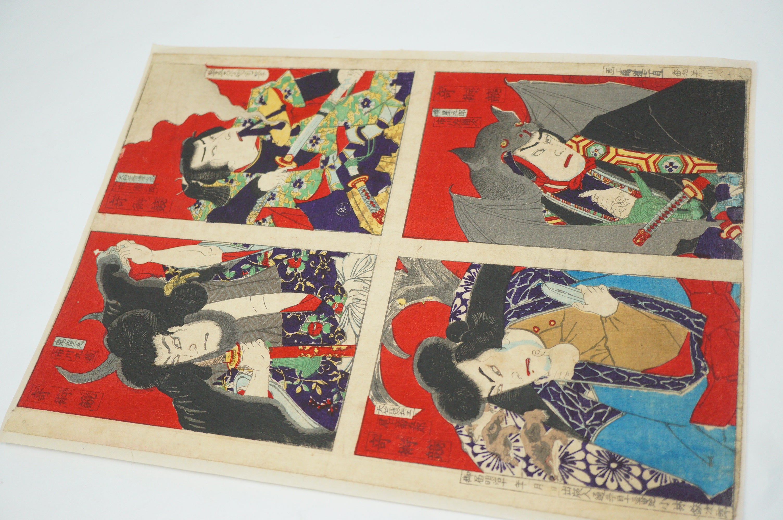 Japanischer Holzschnitt 1870er Jahre Original von Toyohara Kunichika Ukyo-e aus Japan 0717E34