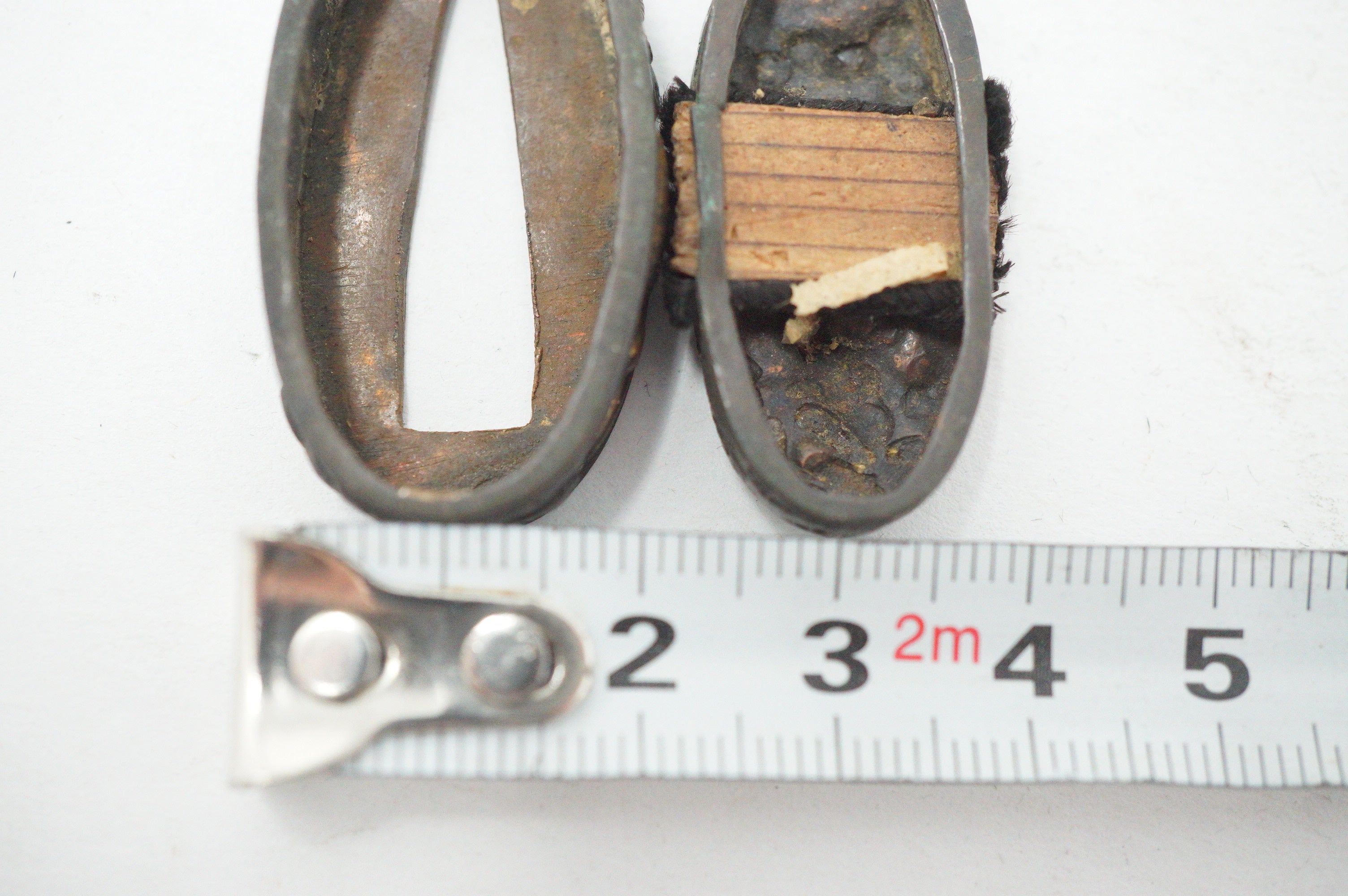 Matching Antique Japanese Fuchi Kashira Set Fish Floral Gold Accent Fittings 0623G35