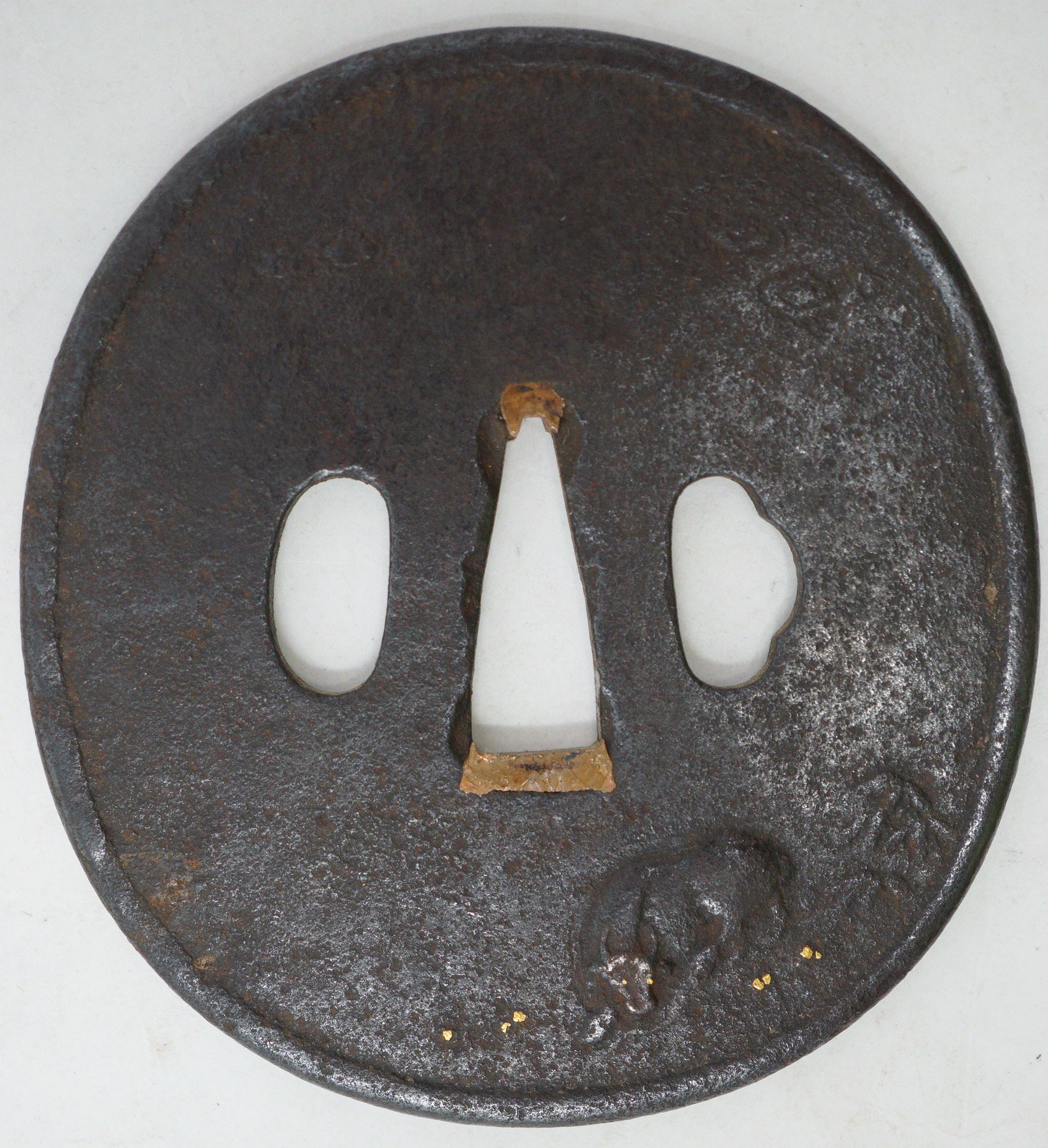 Japanese Tsuba Katana Sword Guard Edo Original Iron Tsuba in Box from Japan 0530E3
