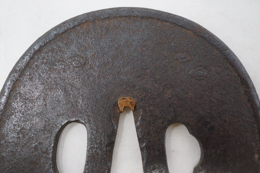 Japanese Tsuba Katana Sword Guard Edo Original Iron Tsuba in Box from Japan 0530E3