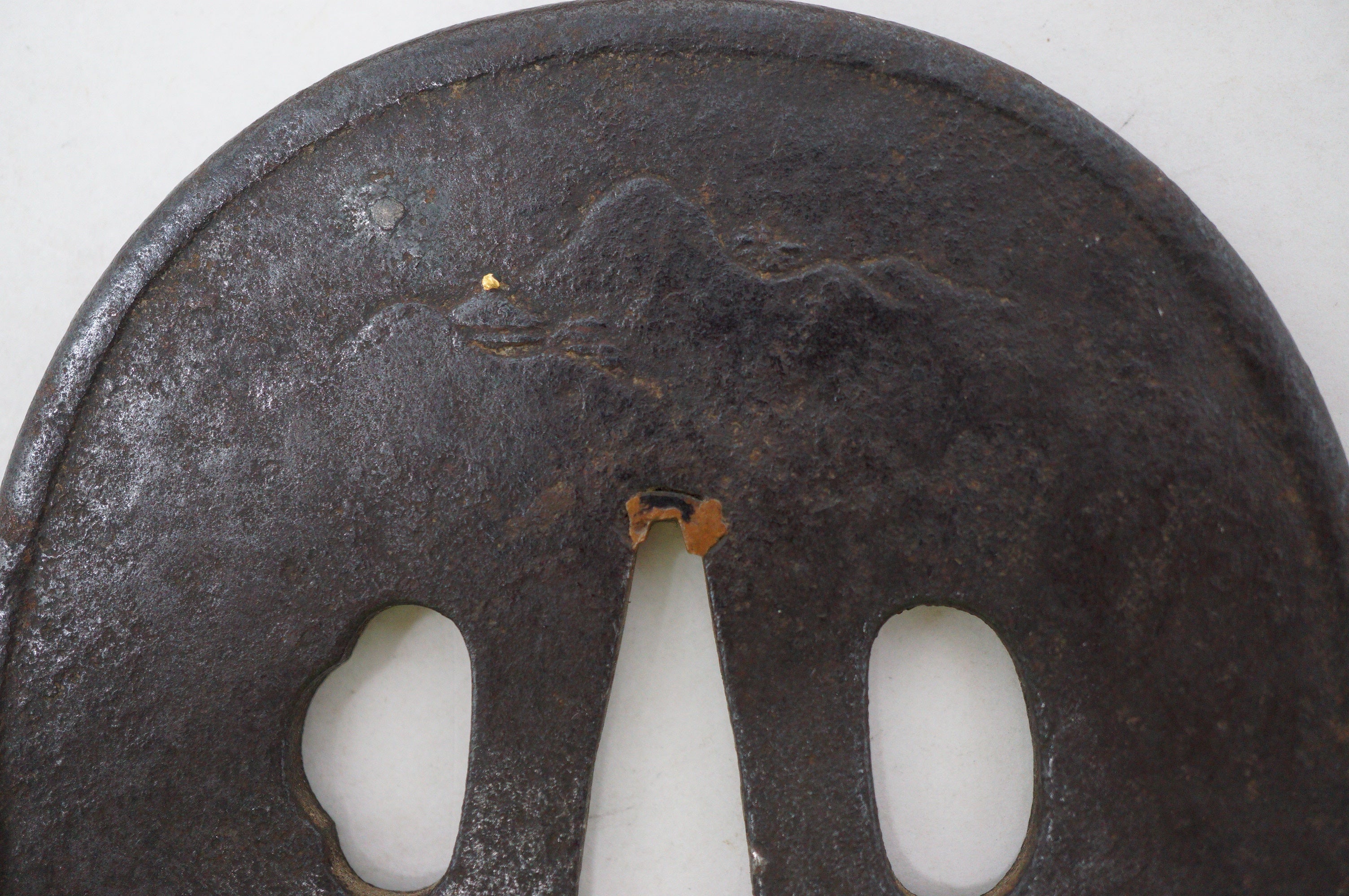 Japanese Tsuba Katana Sword Guard Edo Original Iron Tsuba in Box from Japan 0530E3