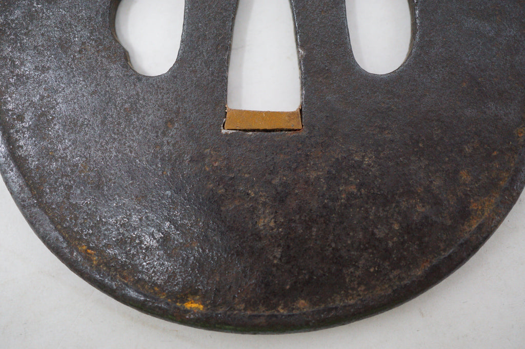 Japanese Tsuba Katana Sword Guard Edo Original Iron Tsuba in Box from Japan 0530E3
