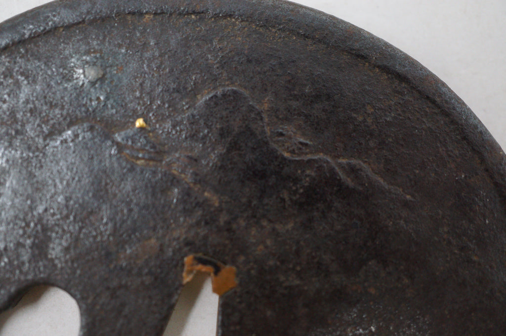Japanese Tsuba Katana Sword Guard Edo Original Iron Tsuba in Box from Japan 0530E3