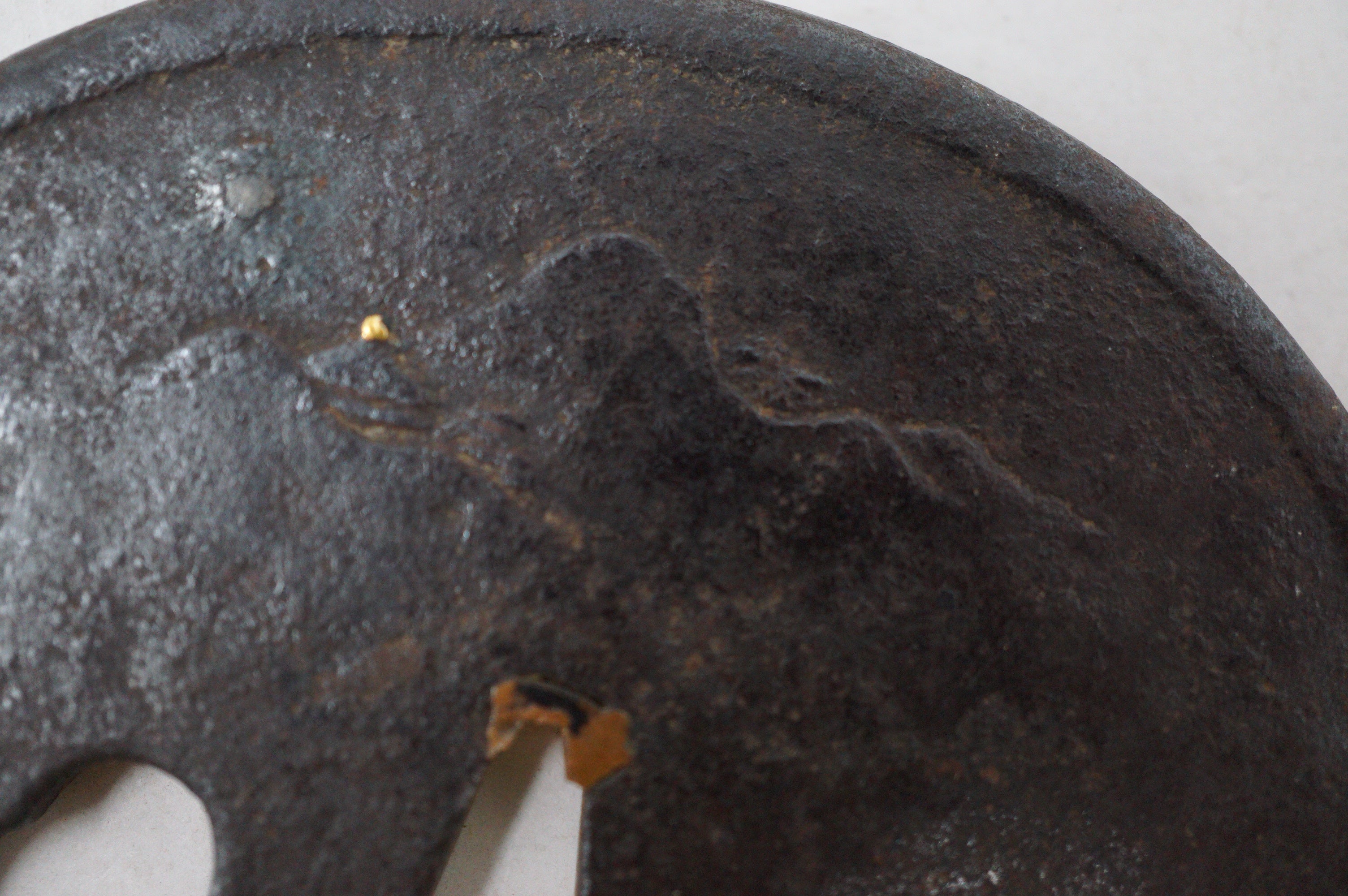 Japanese Tsuba Katana Sword Guard Edo Original Iron Tsuba in Box from Japan 0530E3