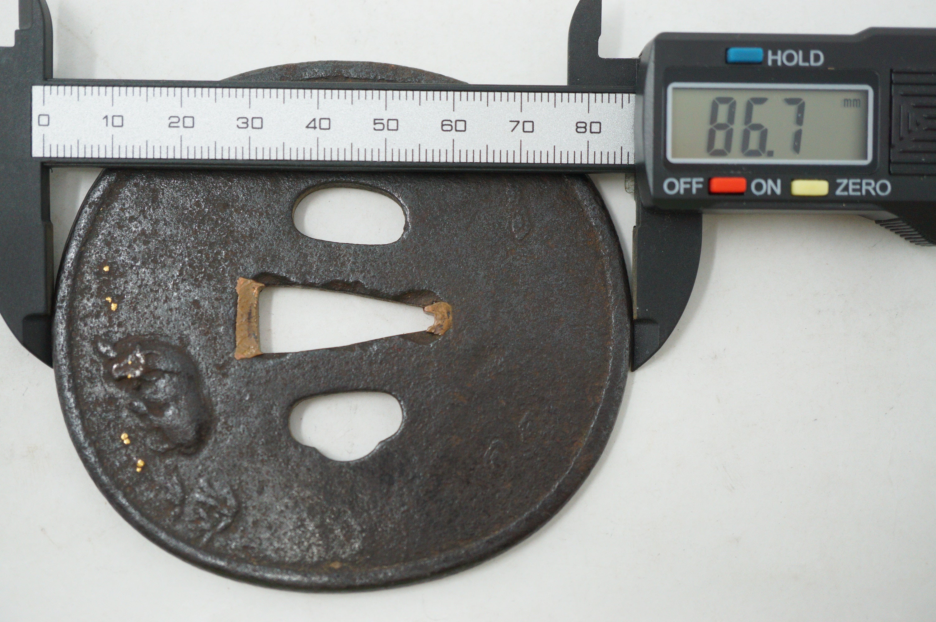 Japanese Tsuba Katana Sword Guard Edo Original Iron Tsuba in Box from Japan 0530E3