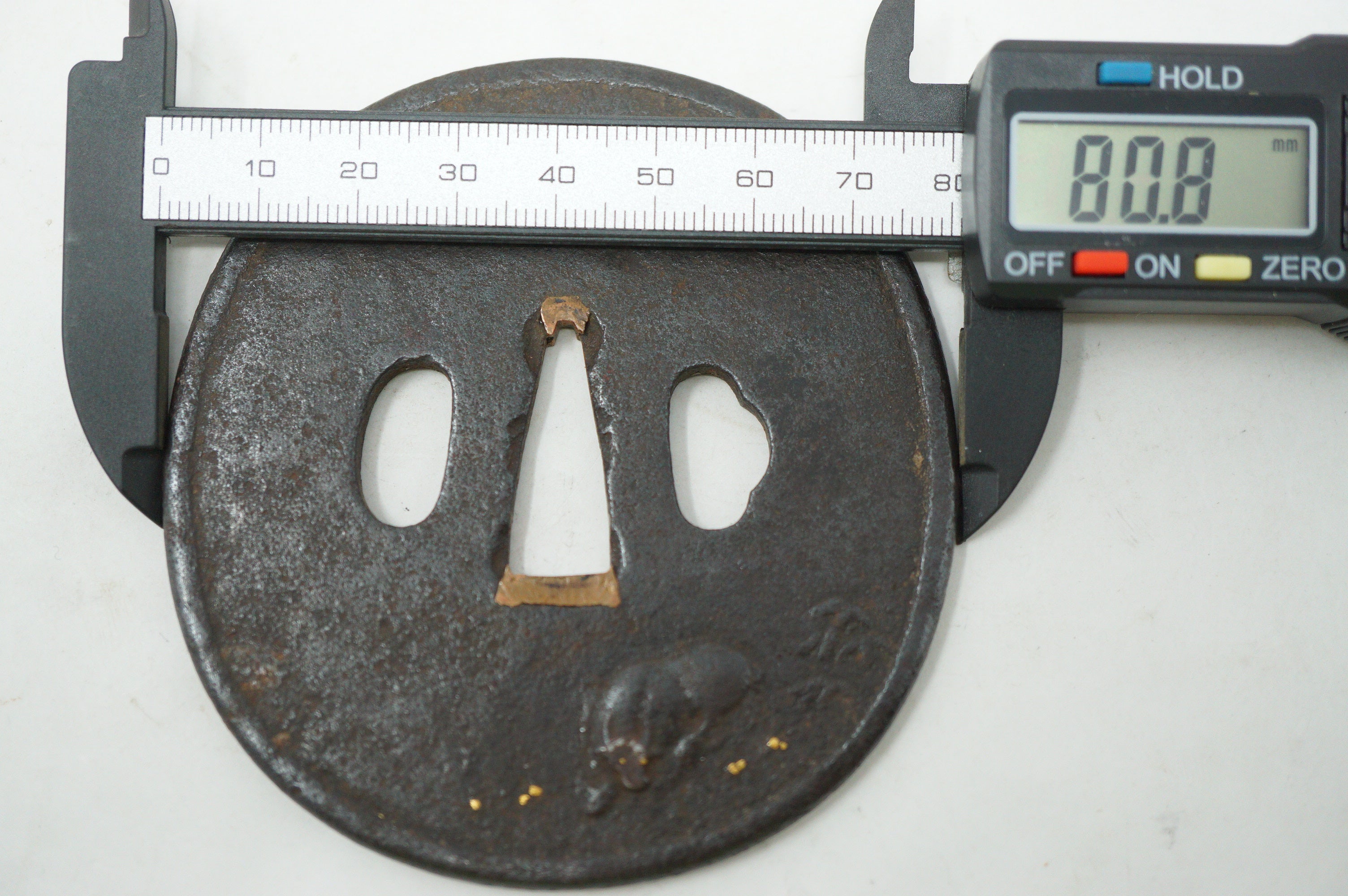 Japanese Tsuba Katana Sword Guard Edo Original Iron Tsuba in Box from Japan 0530E3