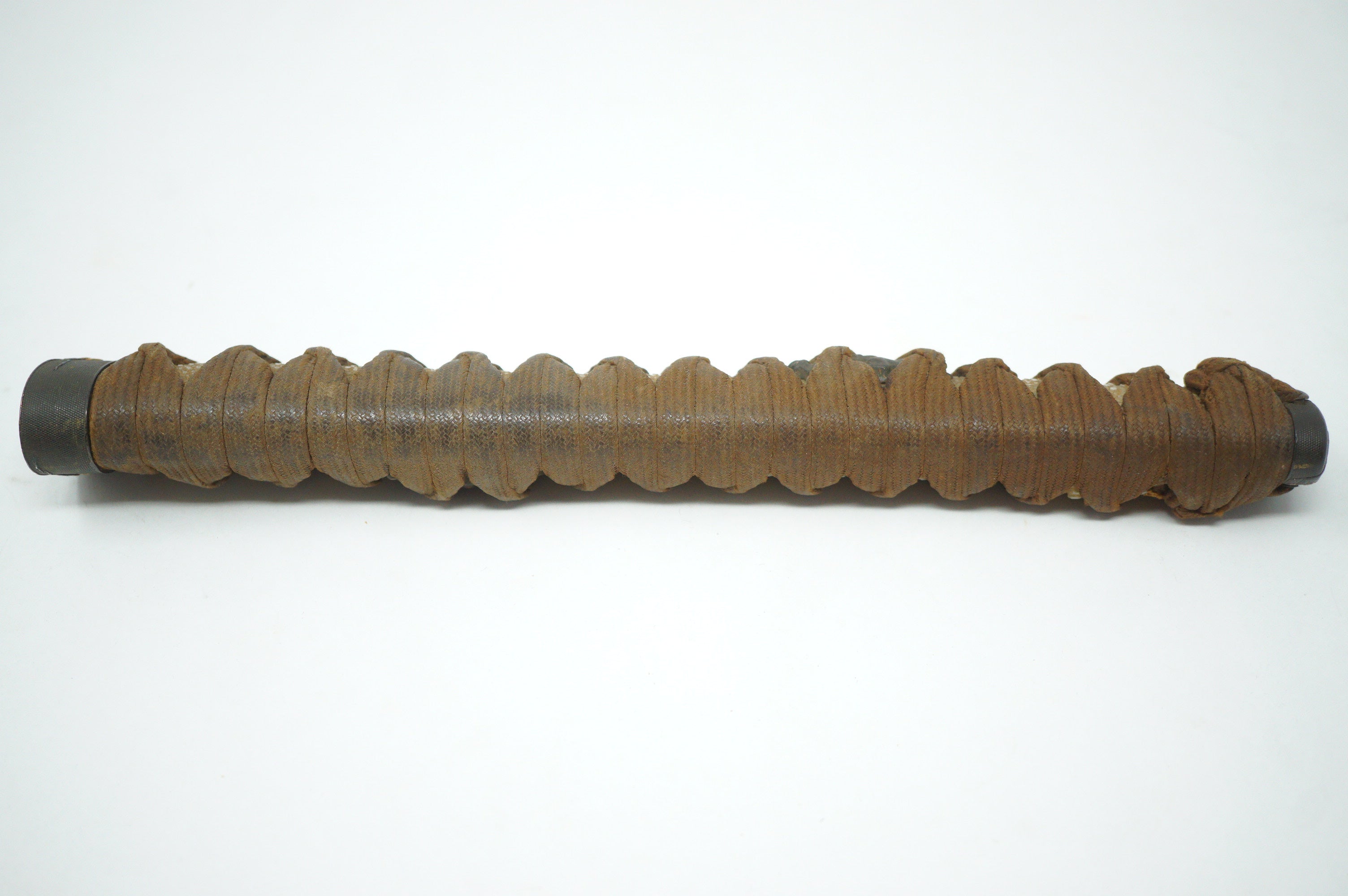 Antique Edo Period Japanese Katana Tsuka • Matching Crab Motif Fuchi • Gold Inlay Menuki Sword Handle 0623G3