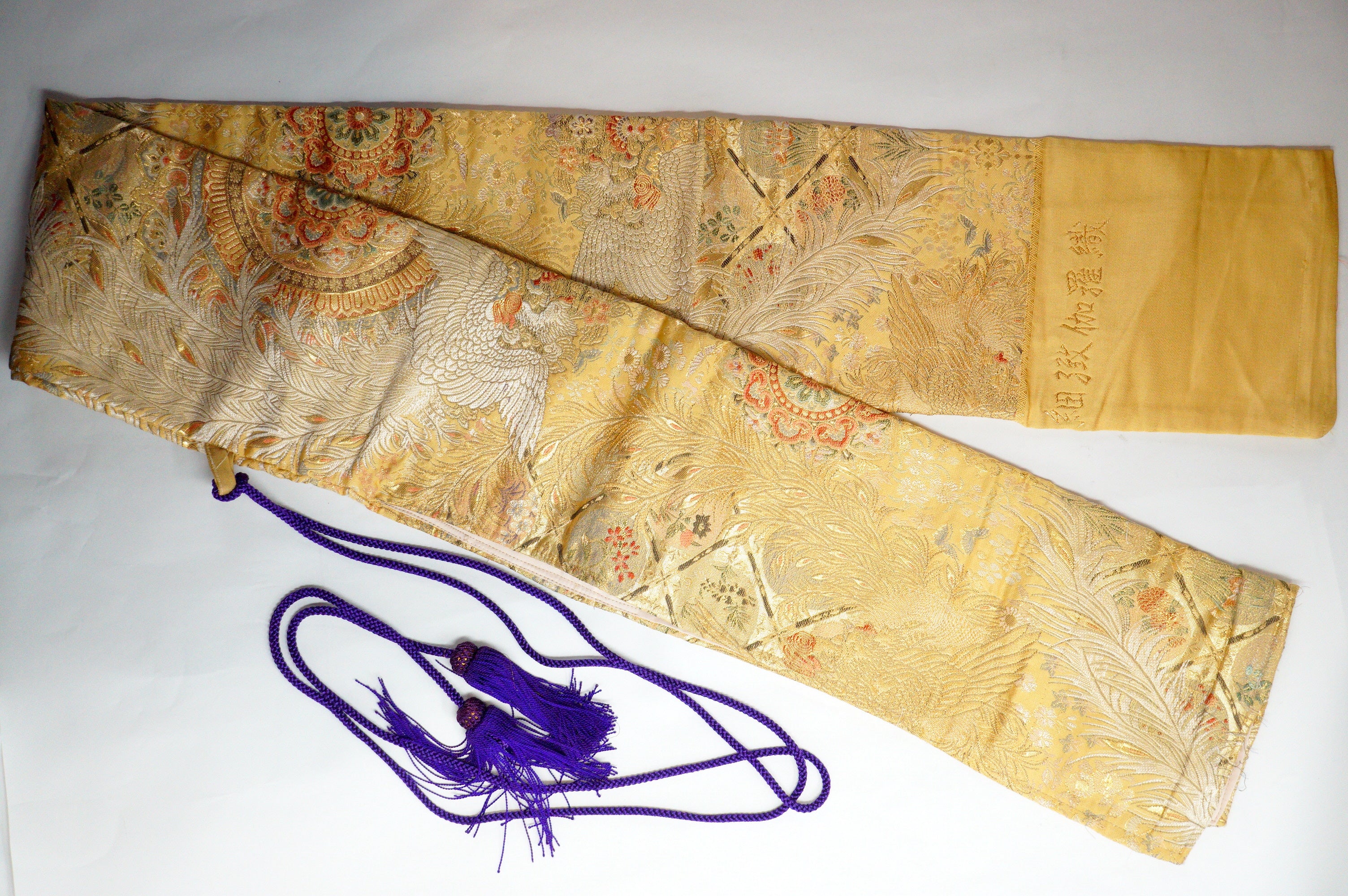 Japanese Vintage Weapon Bag made of Kimono Fabric from Japan 0110E3
