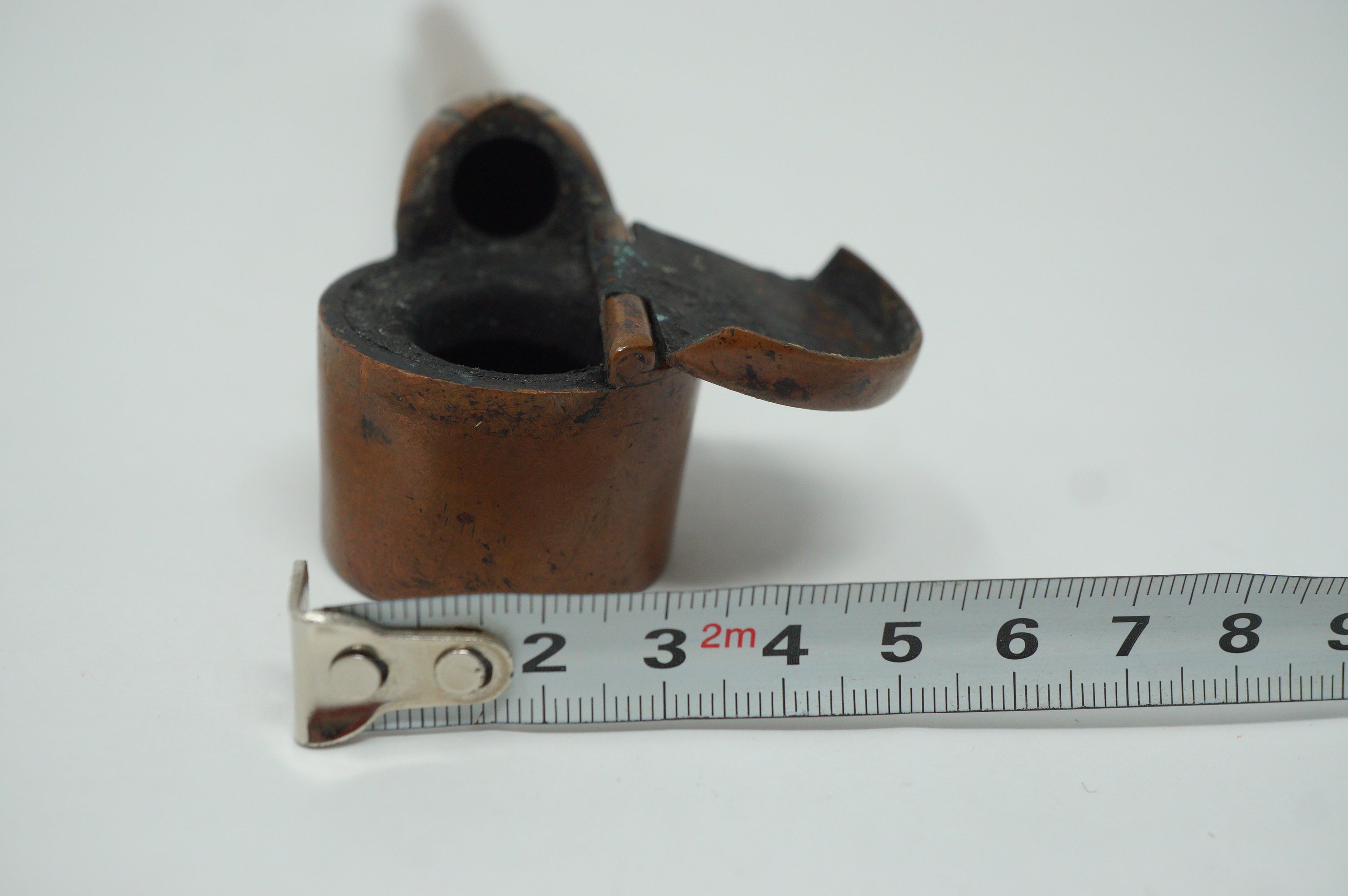 Japanese Portable Calligraphy Ink Container Antique Yatate made of Copper 0930F3