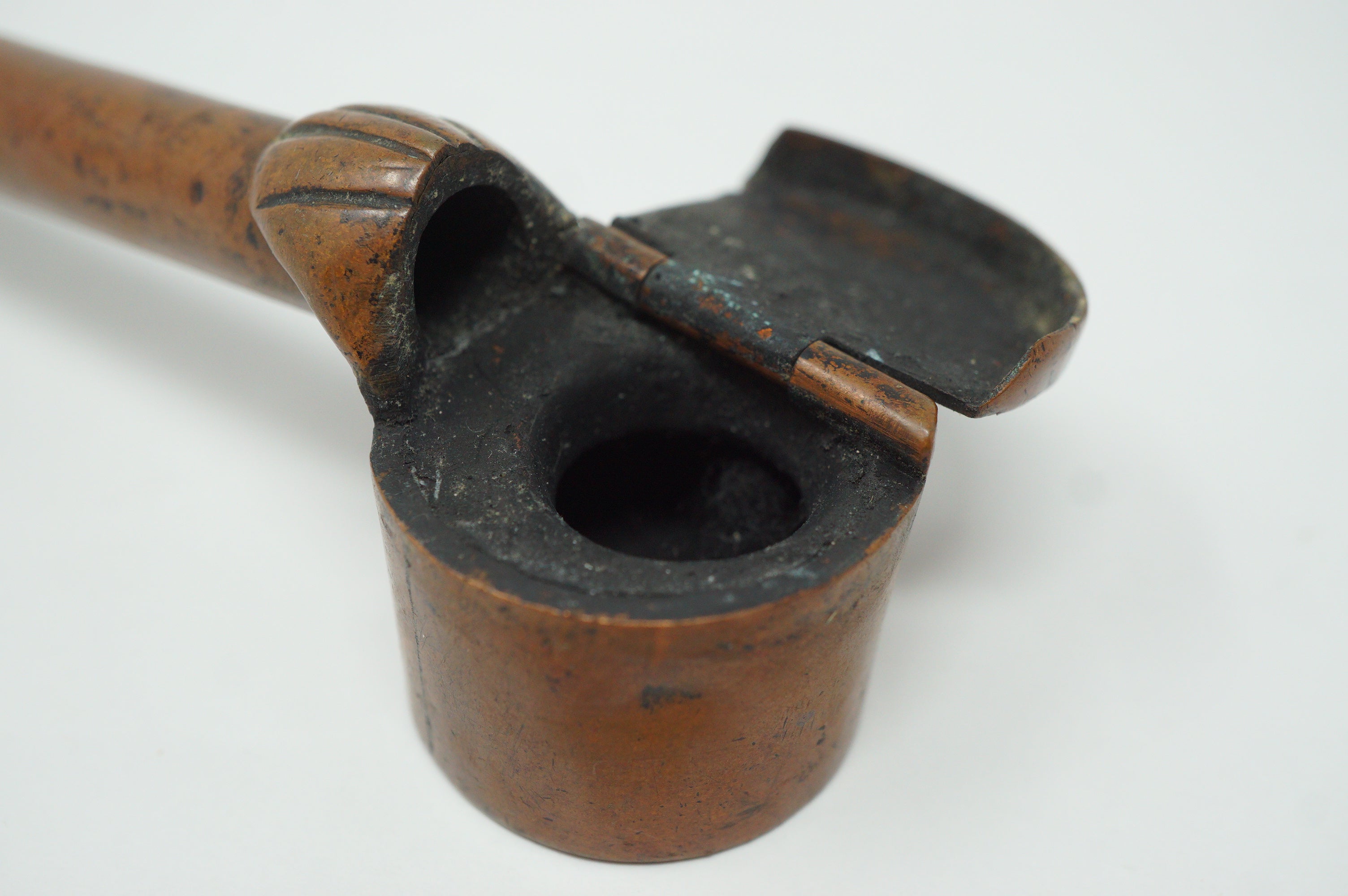 Japanese Portable Calligraphy Ink Container Antique Yatate made of Cop ...