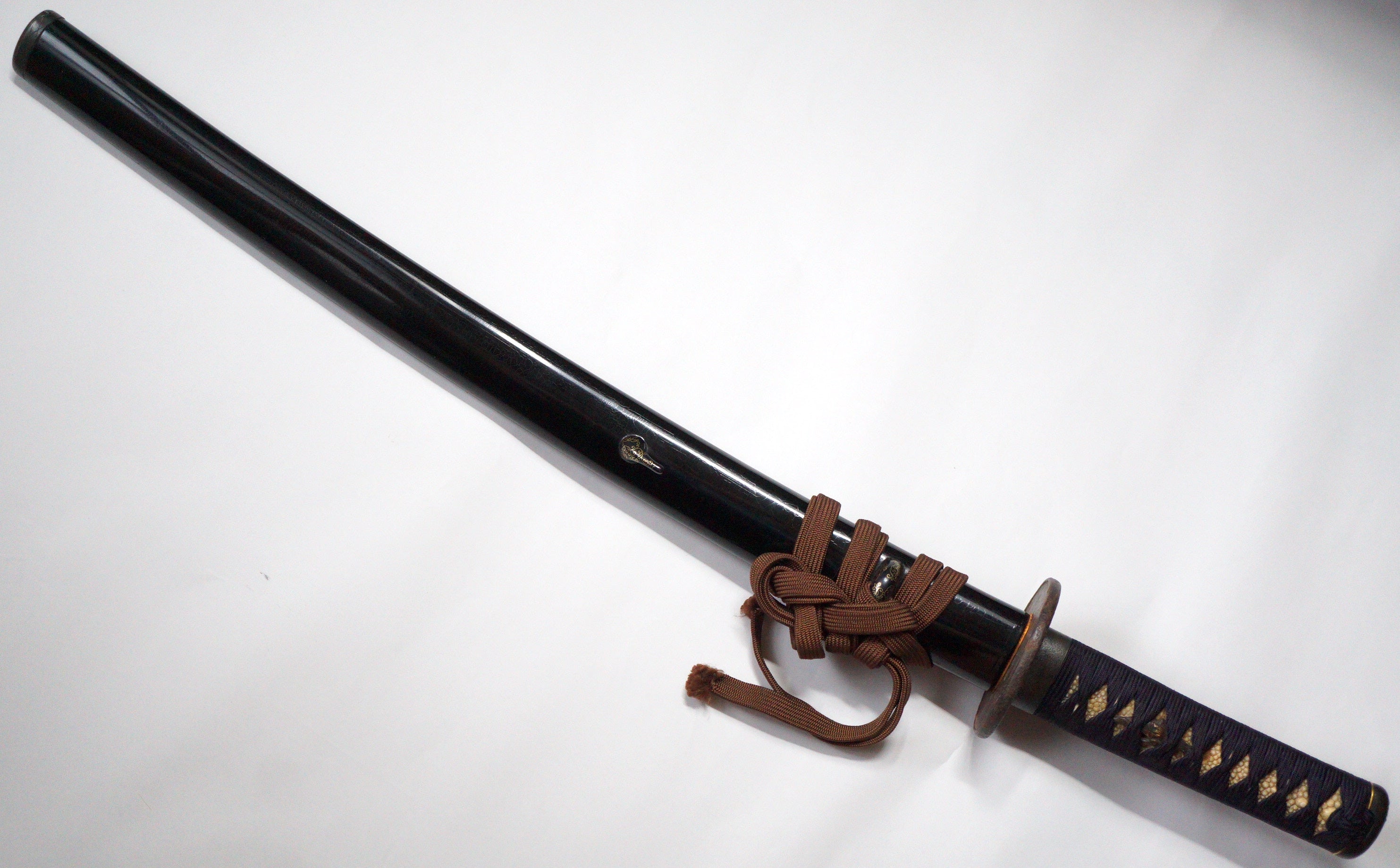 Japanese Edo Wakizashi Sword with wooden Blade & Gold Lacquered Elements 0921D3