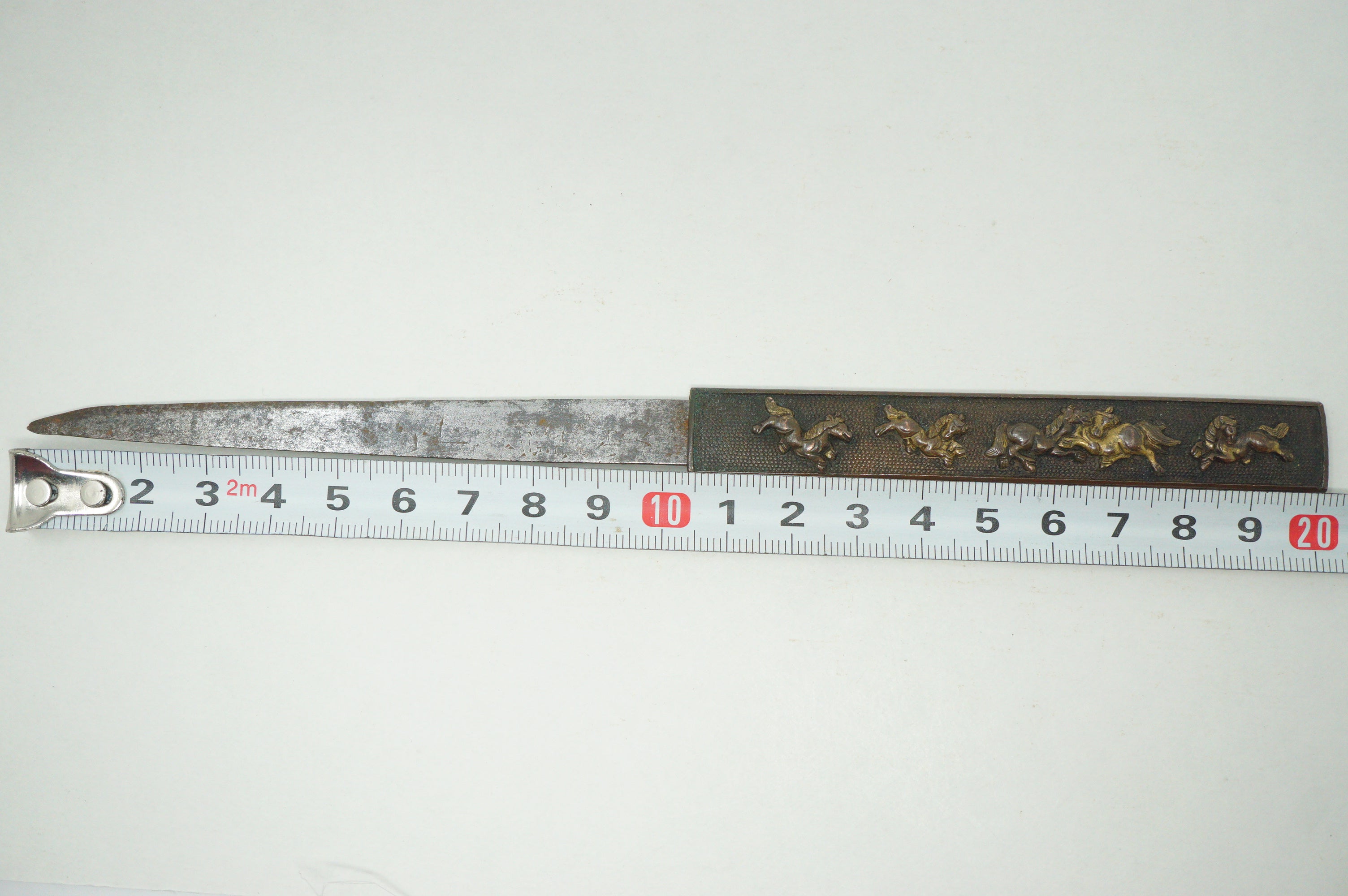 Japanese Kozuka Knife Signed Iron Blade & Horse Design Handle Antique from Japan 1226F3