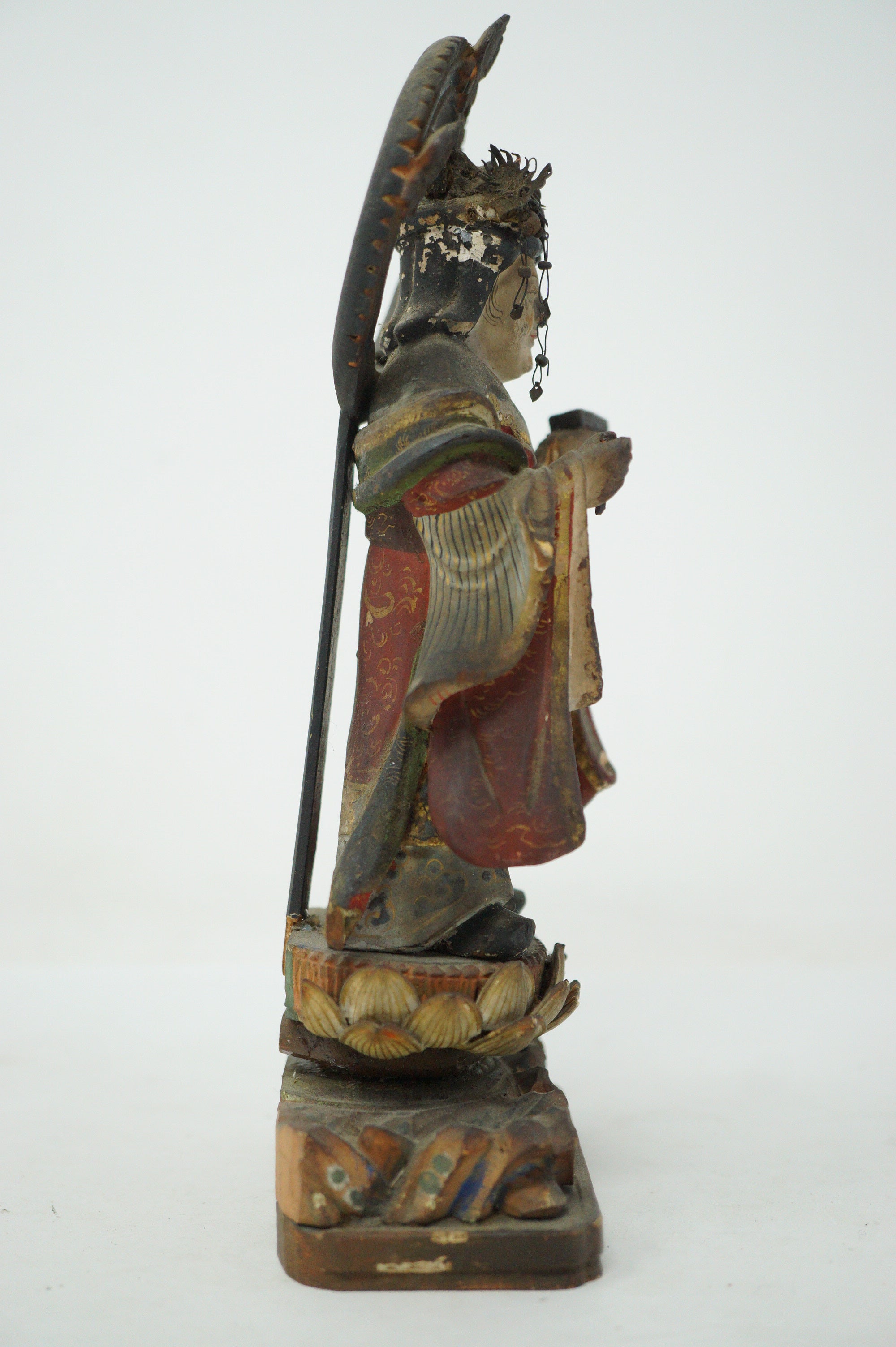 Japanische Bodhisattva-Figur aus Holz, Antik &amp; Original, Heiliger Buddha aus Japan 0322E3